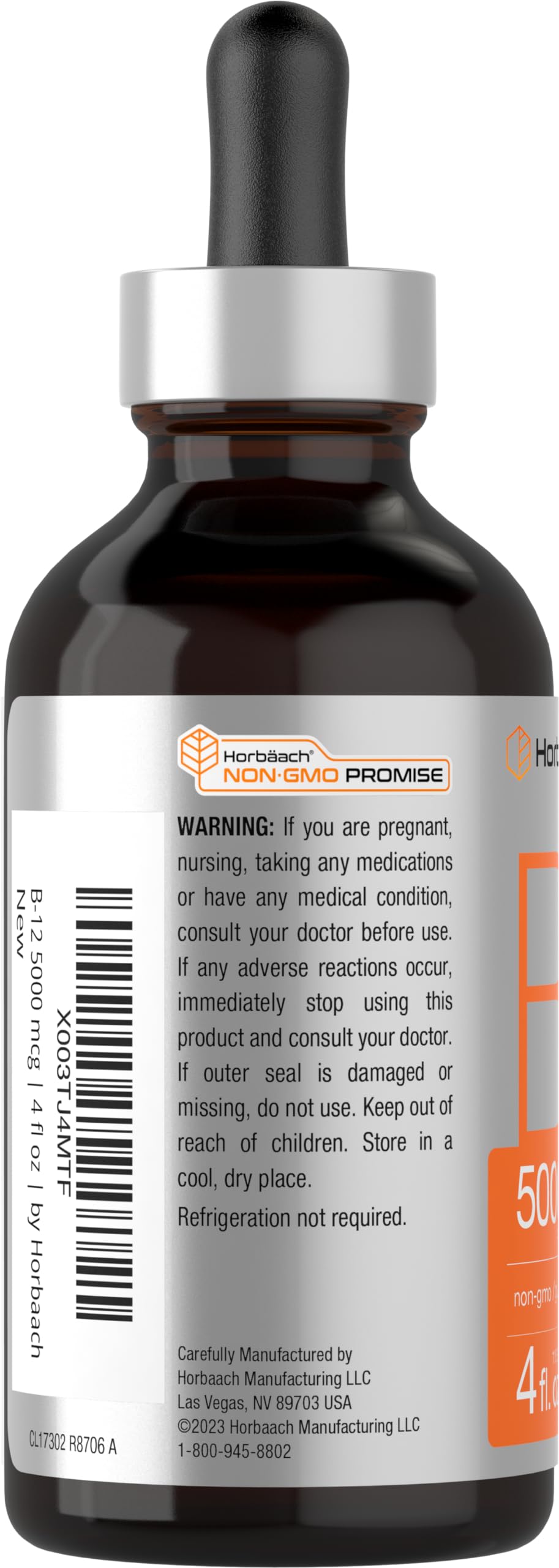 Foto 4 pulgar | Suplemento Horbäach B-12 de 5000 mcg Líquido Sublingual 120 ml - Venta Internacional