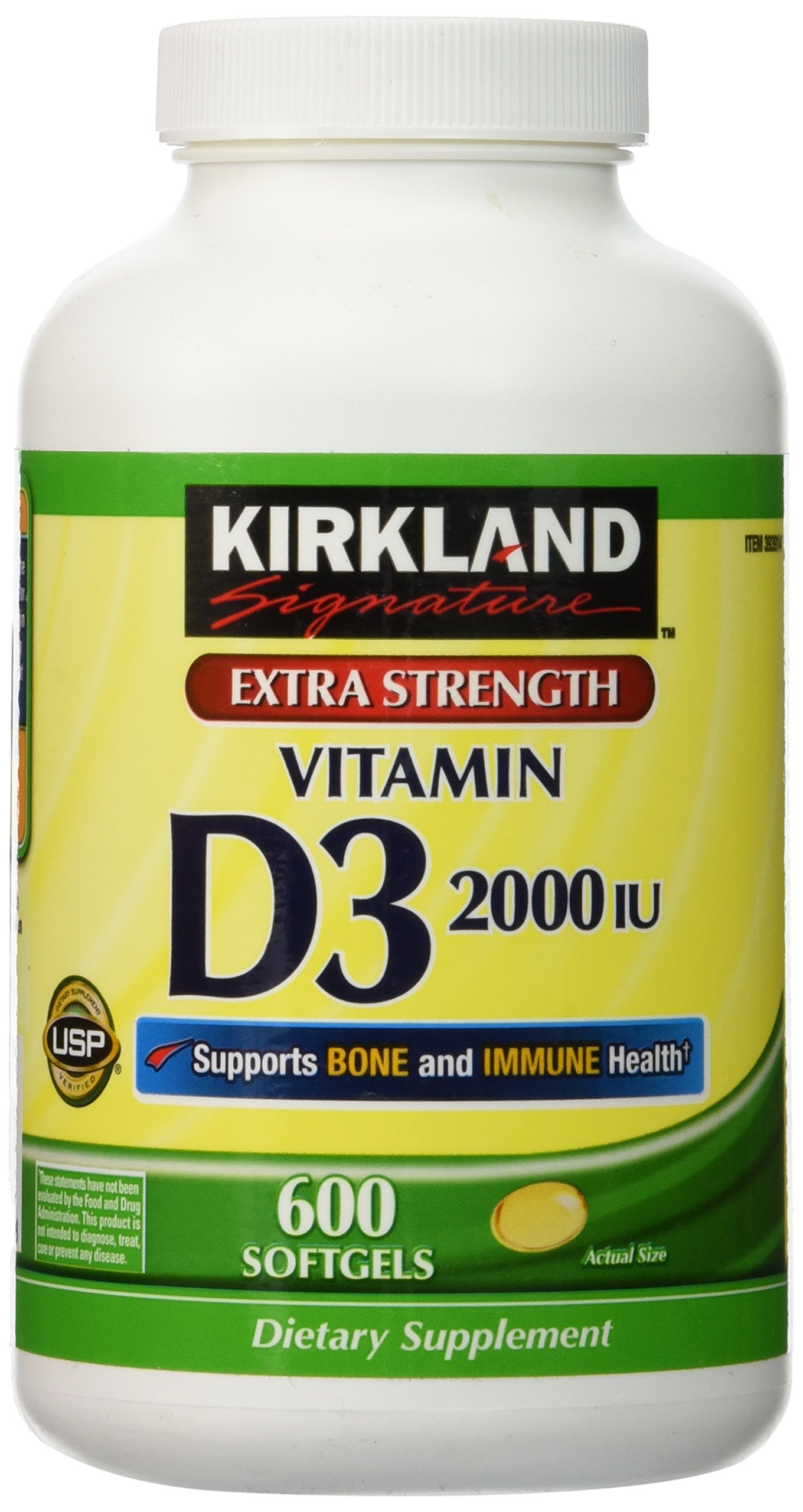 Foto 1 | Vitamina D-3 Kirkland Signature 2000 IU 600 Cápsulas Blandas - Venta Internacional