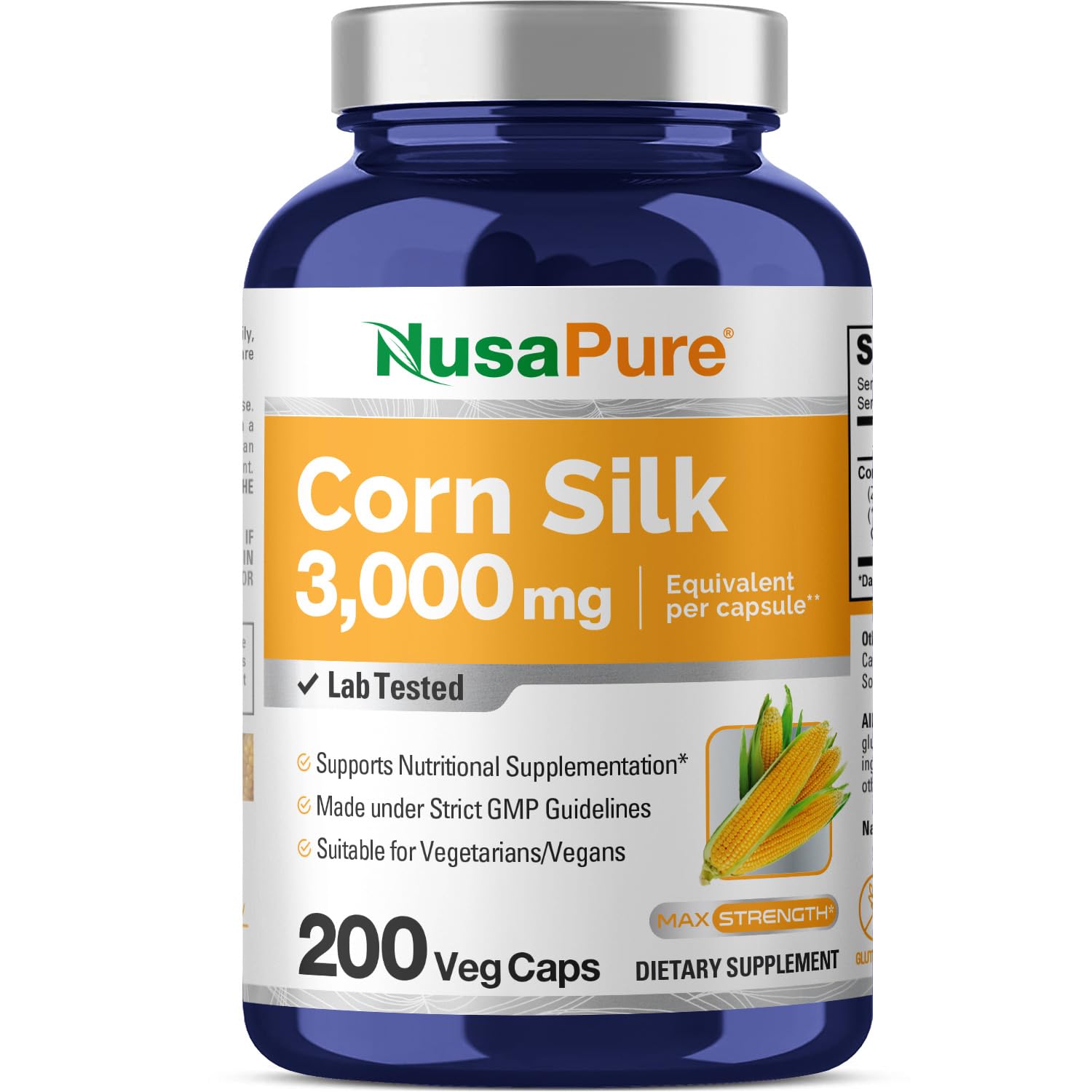 Foto 2 pulgar | Suplemento Nusapure Extracto de Seda de Maíz 3000 mg 200 Cápsulas - Venta Internacional