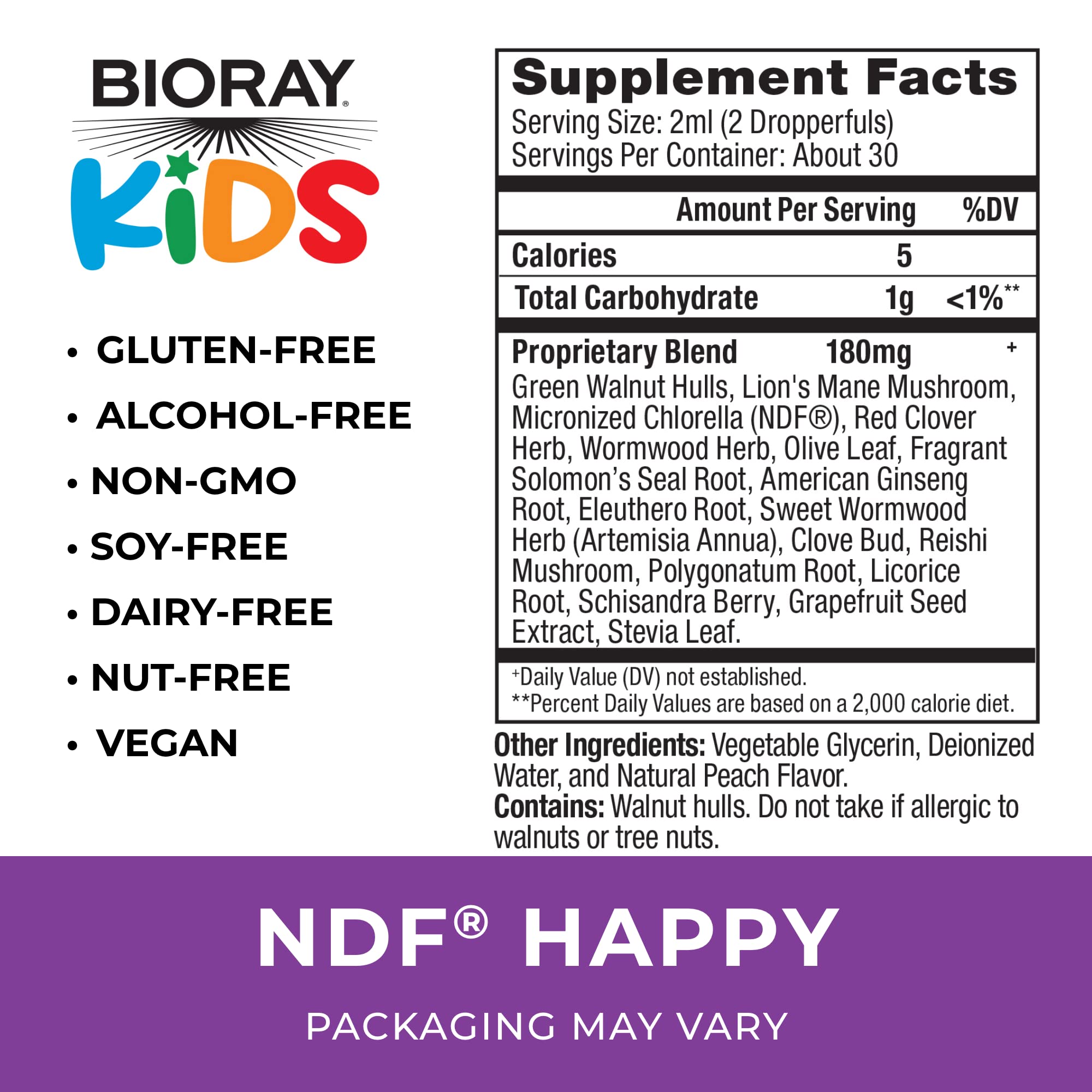 Foto 3 pulgar | Suplemento Bioray Kids Ndf Sabor a Melocotón - Venta Internacional