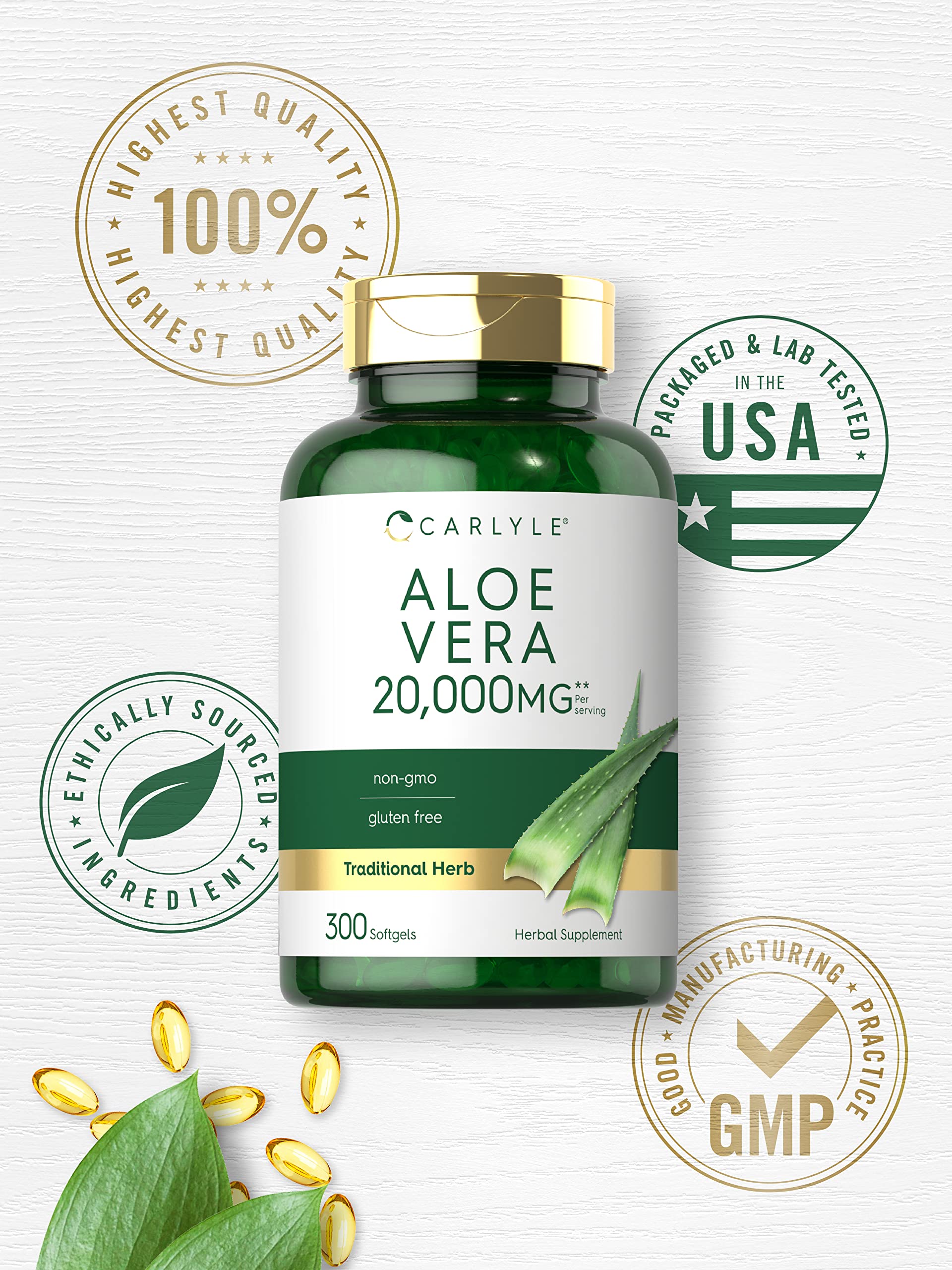 Foto 6 pulgar | Suplemento Carlyle Aloe Vera 20,000 mg 300 Cápsulas - Venta Internacional