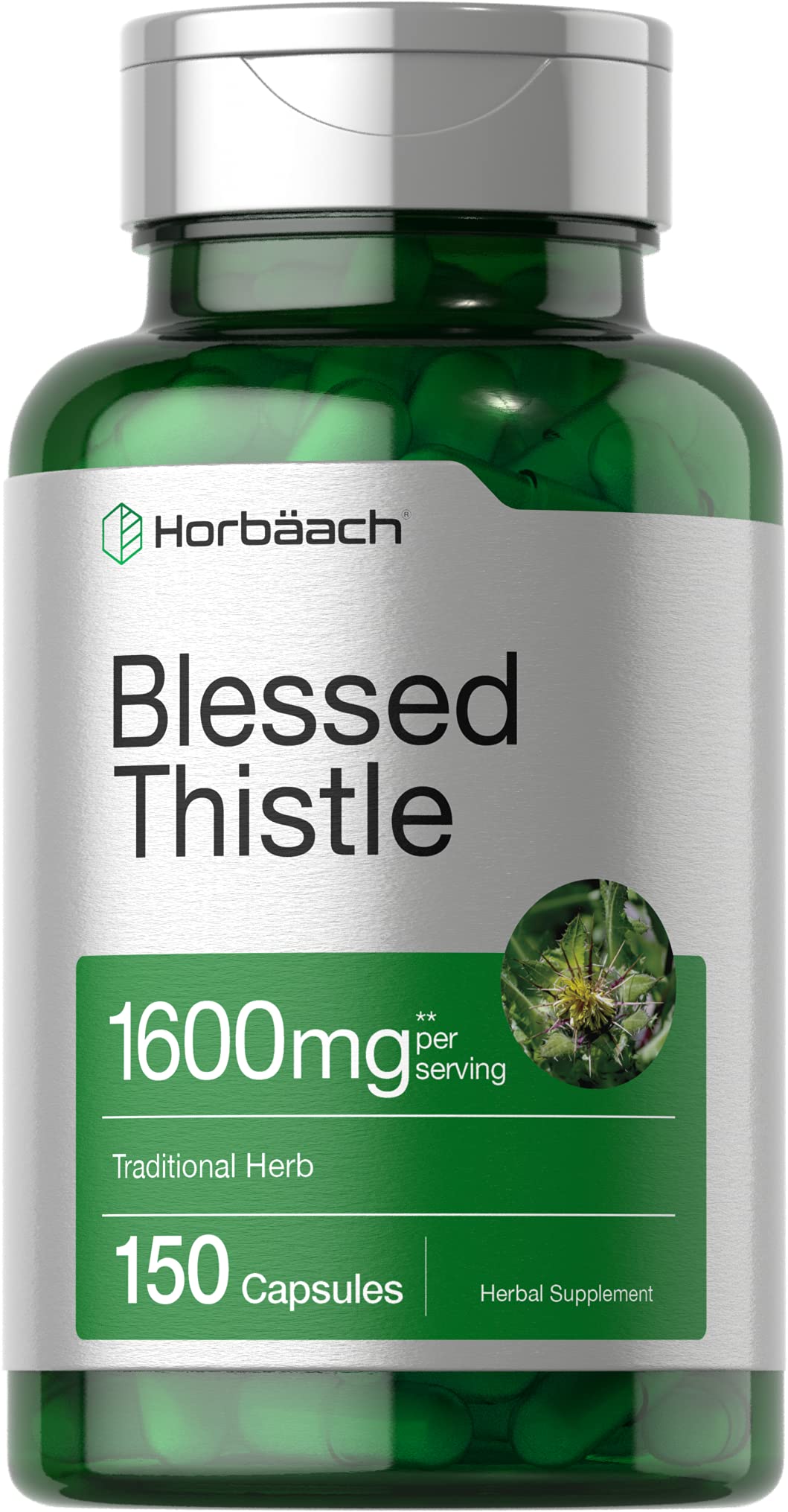 Foto 2 pulgar | Suplemento Horbaach Blessed Thistle 1600 mg, 150 Capsulas - Venta Internacional