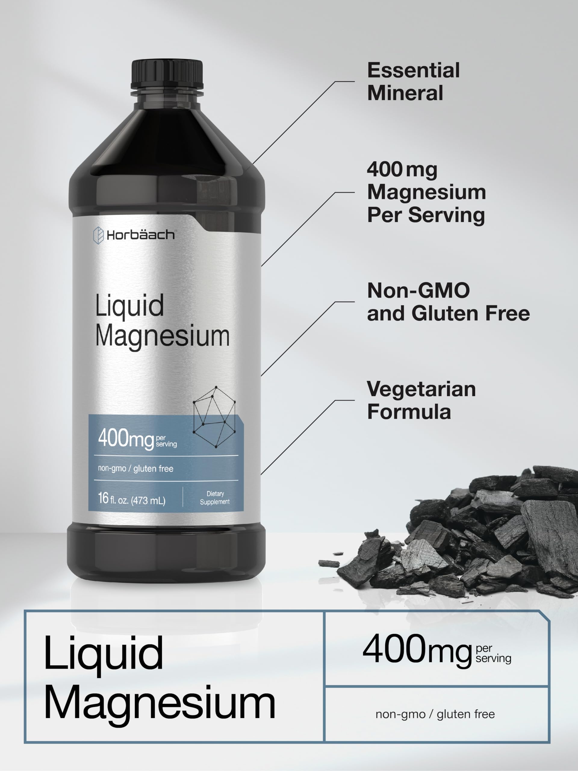 Foto 5 pulgar | Suplemento Horbäach Magnesio 400 ml - Venta Internacional