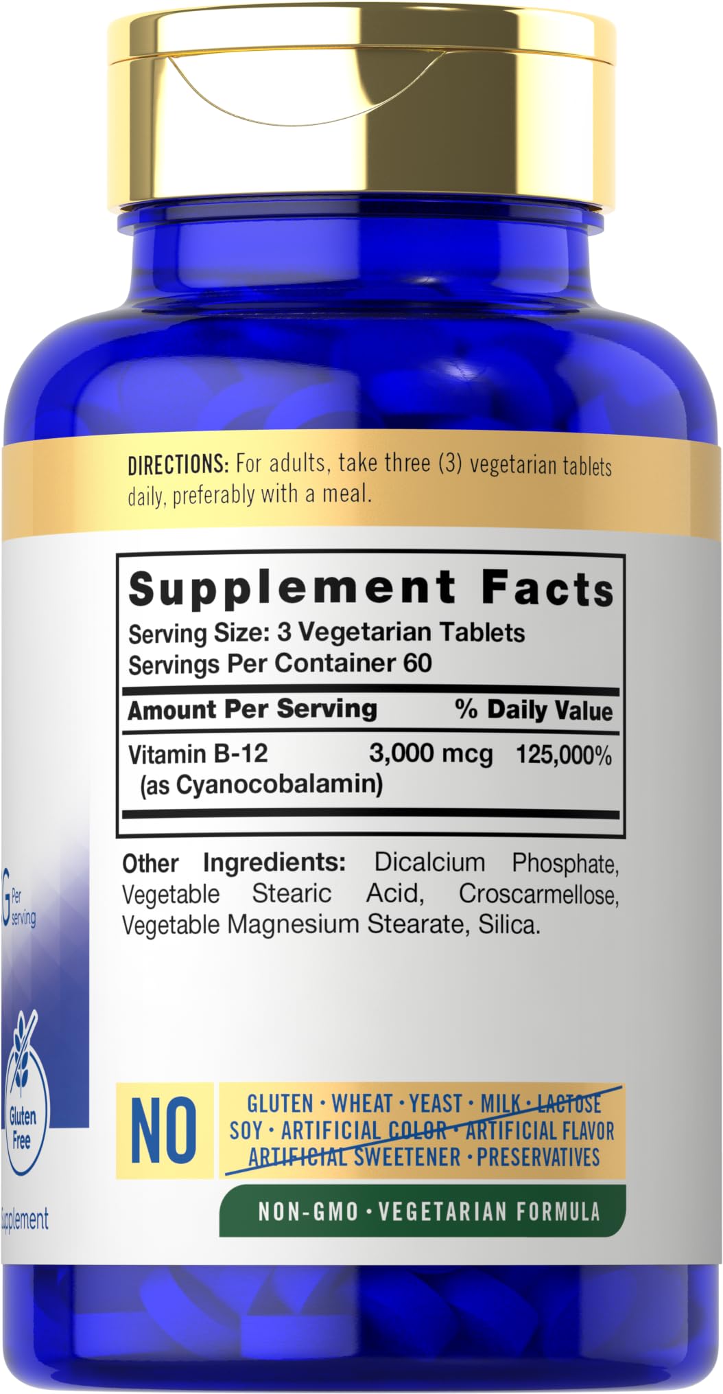 Foto 3 pulgar | Suplemento Carlyle B-12 3000 Mcg 180 Tabletas Vegetariano - Venta Internacional