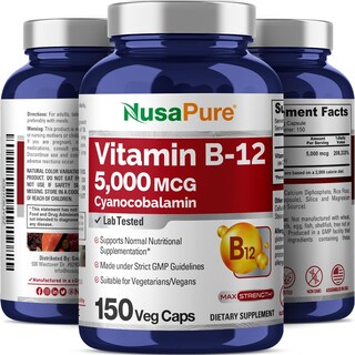 Foto 4 | Suplemento Nusapure Vitamina B12 5000 mcg 150 Cápsulas Vegetarianas - Venta Internacional