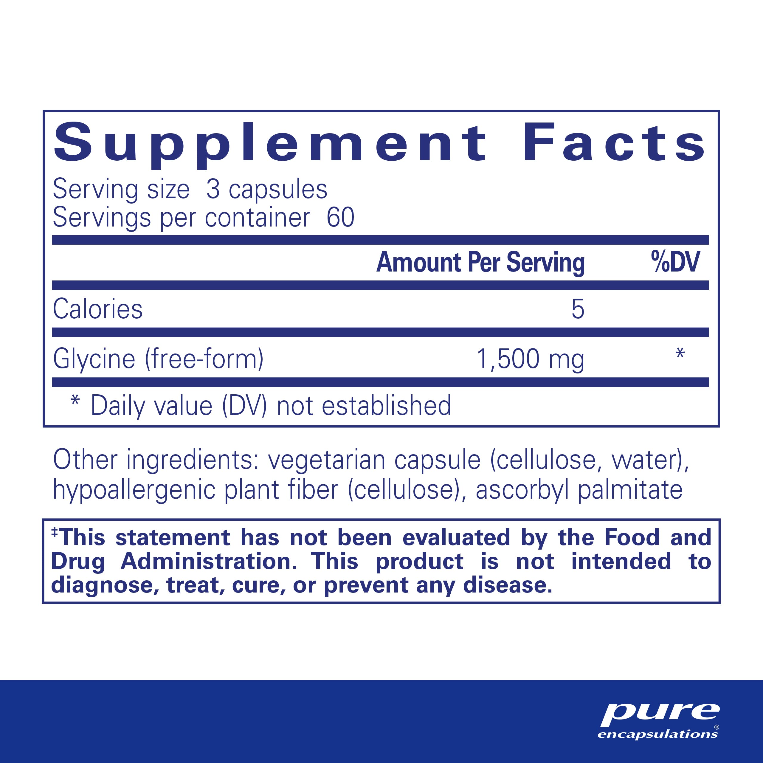 Foto 3 pulgar | Suplemento Pure Encapsulations Glycine 180 Cápsulas - Venta Internacional