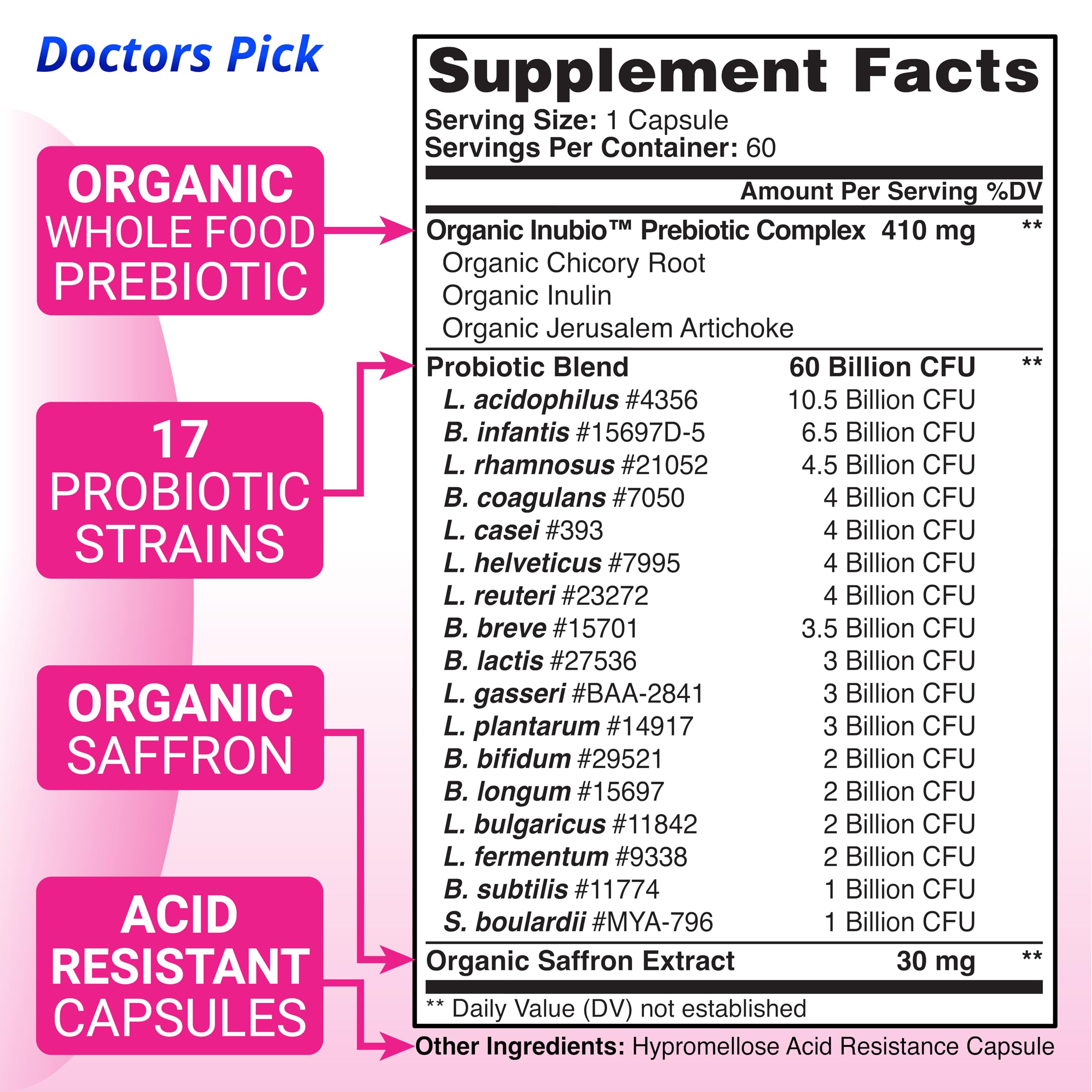 Foto 4 pulgar | Probiotics Doctors Pick Fem Pro Women 60 Cápsulas Vegetarianas - Venta Internacional