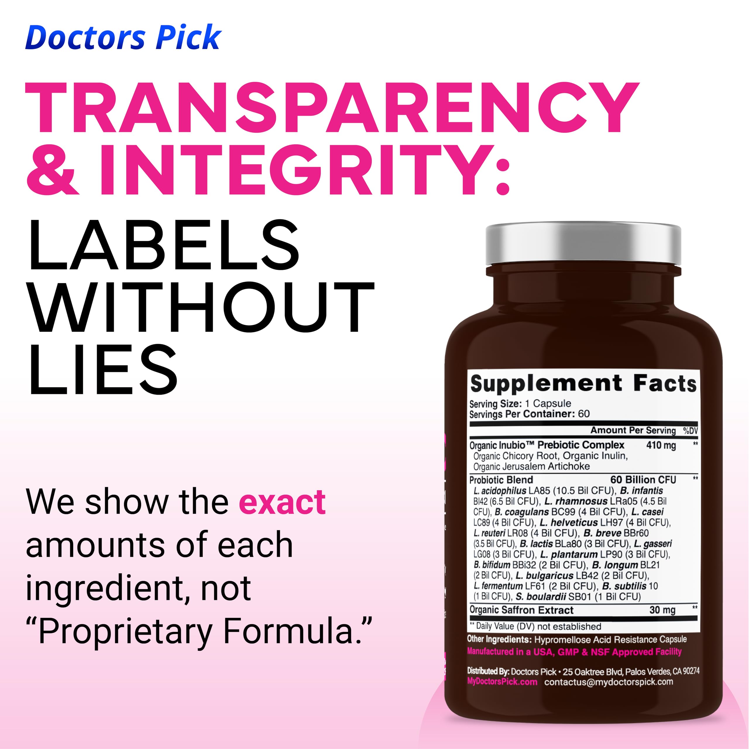 Foto 7 pulgar | Probiotics Doctors Pick Fem Pro Women 60 Cápsulas Vegetarianas - Venta Internacional