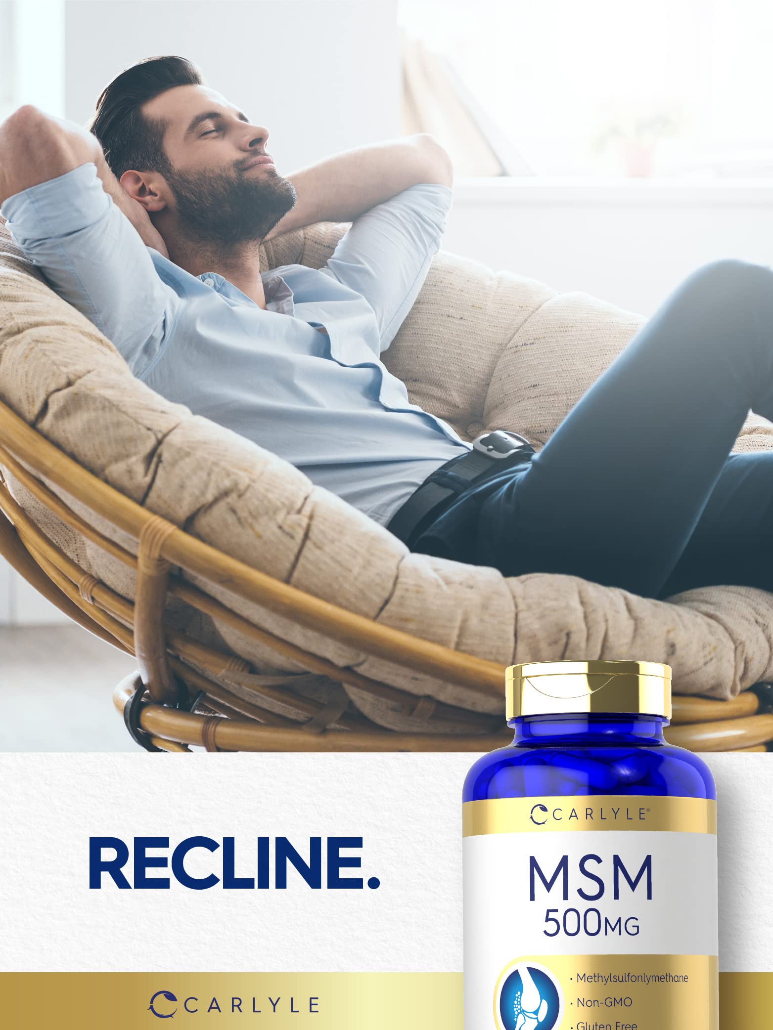 Foto 7 pulgar | Suplemento Carlyle MSM 500 mg 200 Cápsulas sin OGM y sin Gluten - Venta Internacional