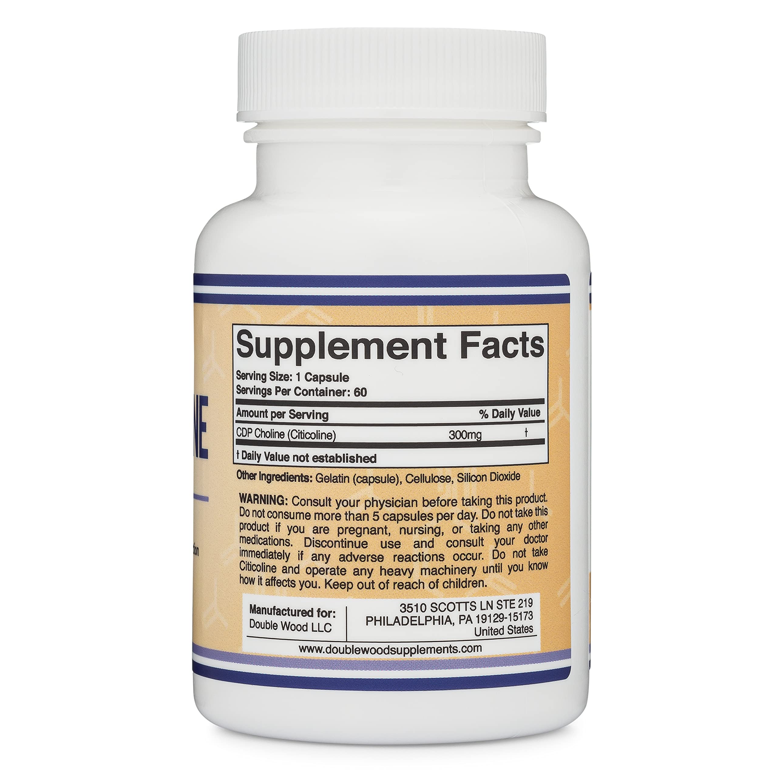 Foto 3 pulgar | Suplemento Double Wood Supplements CDP Colina 300 mg - Venta Internacional
