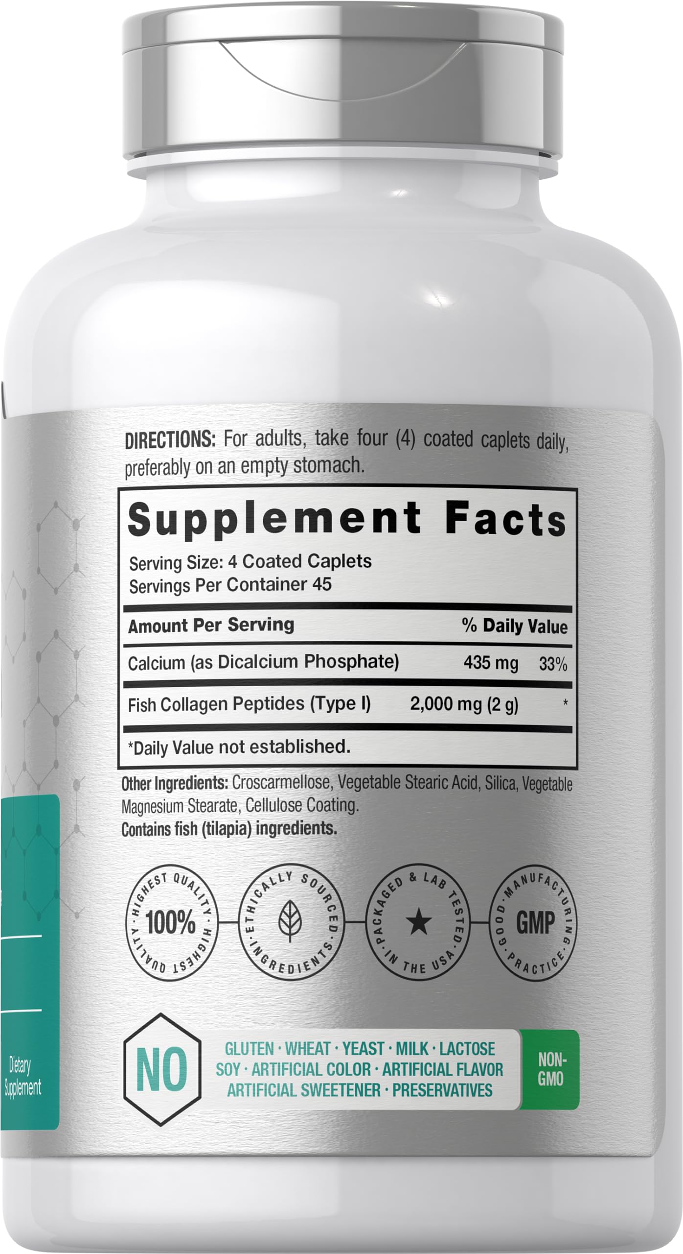 Foto 3 pulgar | Suplemento Horbaach Marine Collagen Peptides 2000 mg 180 Cápsulas - Venta Internacional