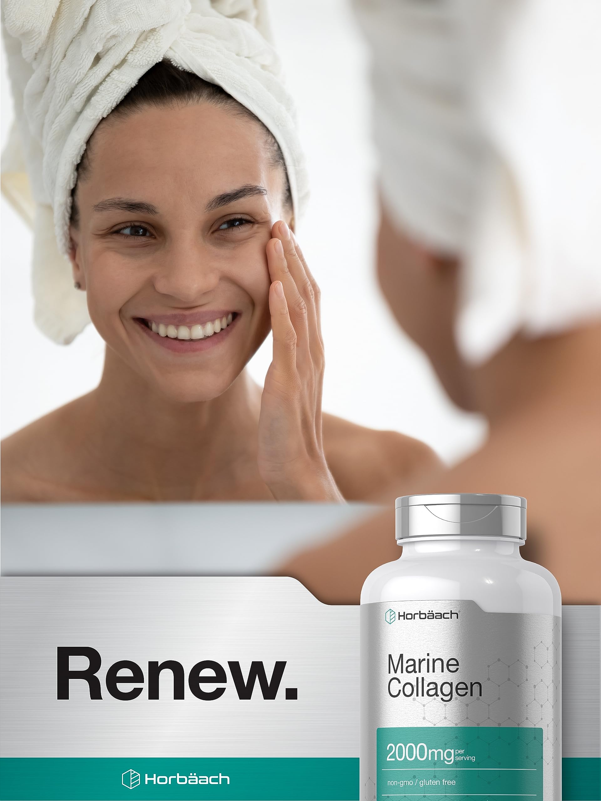 Foto 7 | Suplemento Horbaach Marine Collagen Peptides 2000 mg 180 Cápsulas - Venta Internacional