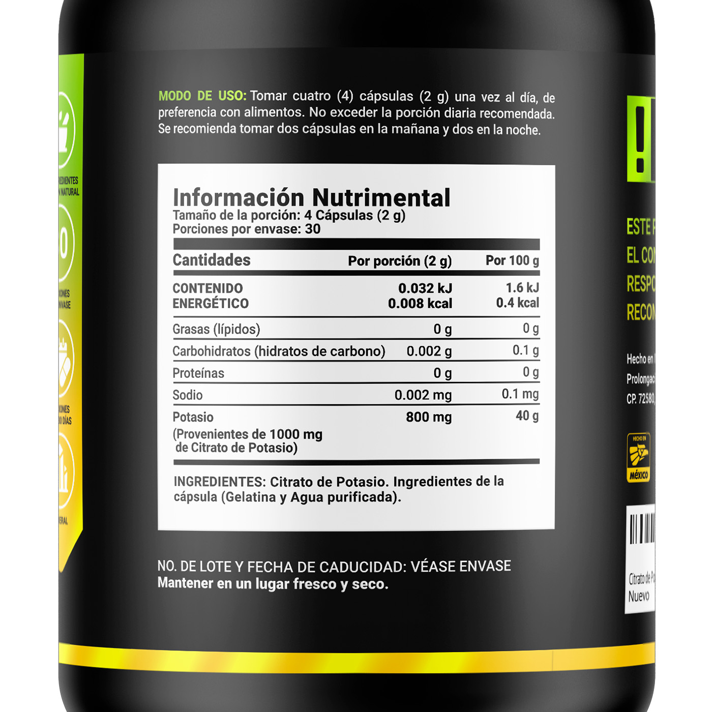 Foto 2 | Suplemento B Life Potassium Citrate de 120 Cápsulas