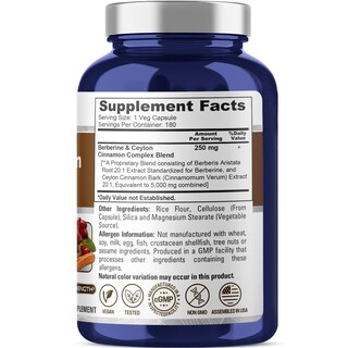 Foto 3 | Suplemento Nusapure Berberine con Canela ee Ceilán 5000 mg 180 Cápsulas - Venta Internacional