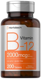 Foto 1 | Suplemento de Vitamina B12 Horbäach 2000 Mcg 200 Comprimidos Vegetariano - Venta Internacional