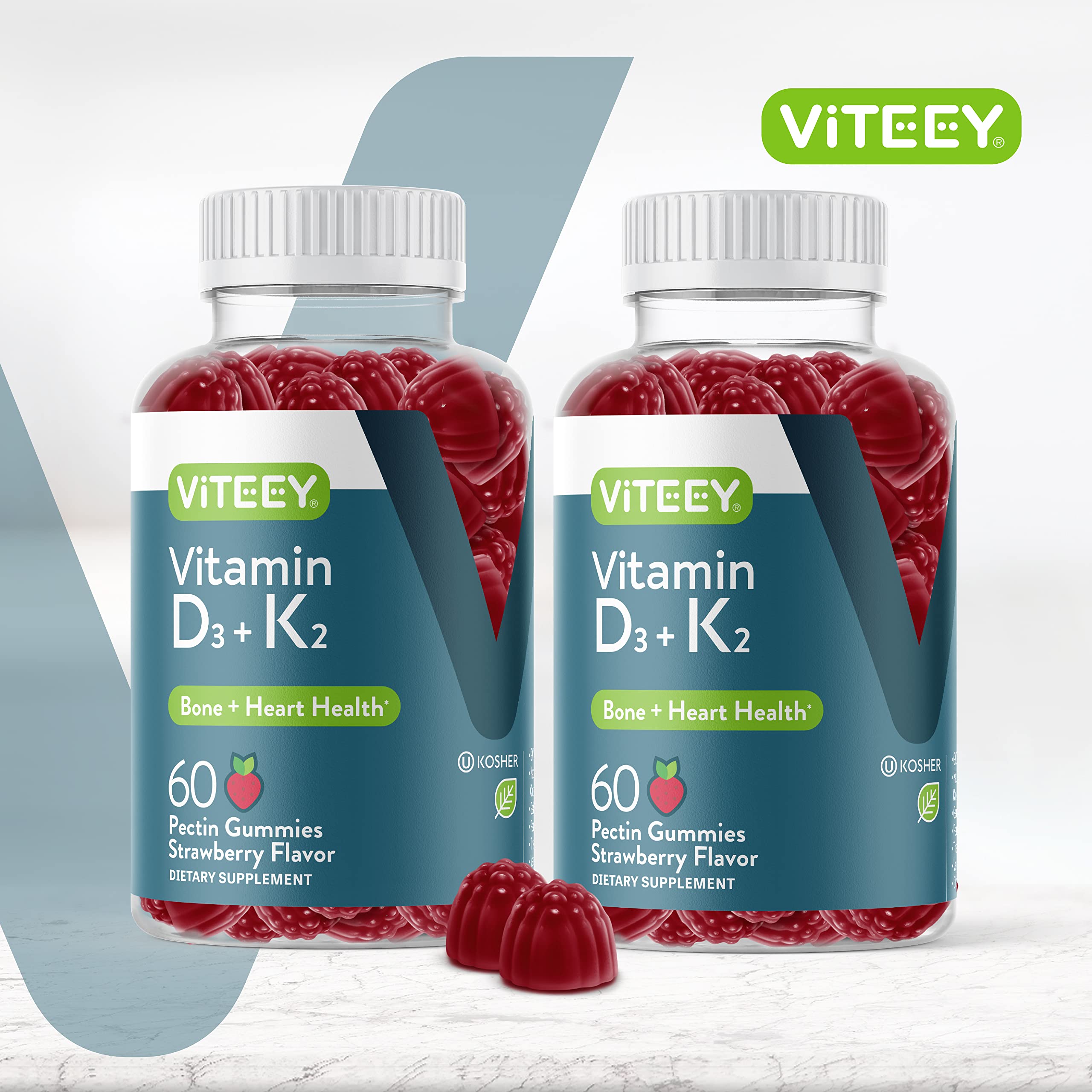 Foto 3 pulgar | Vitamina D3 K2 Viteey en Gomitas 1000 Ui 100 mcg 2 Piezas - Venta Internacional