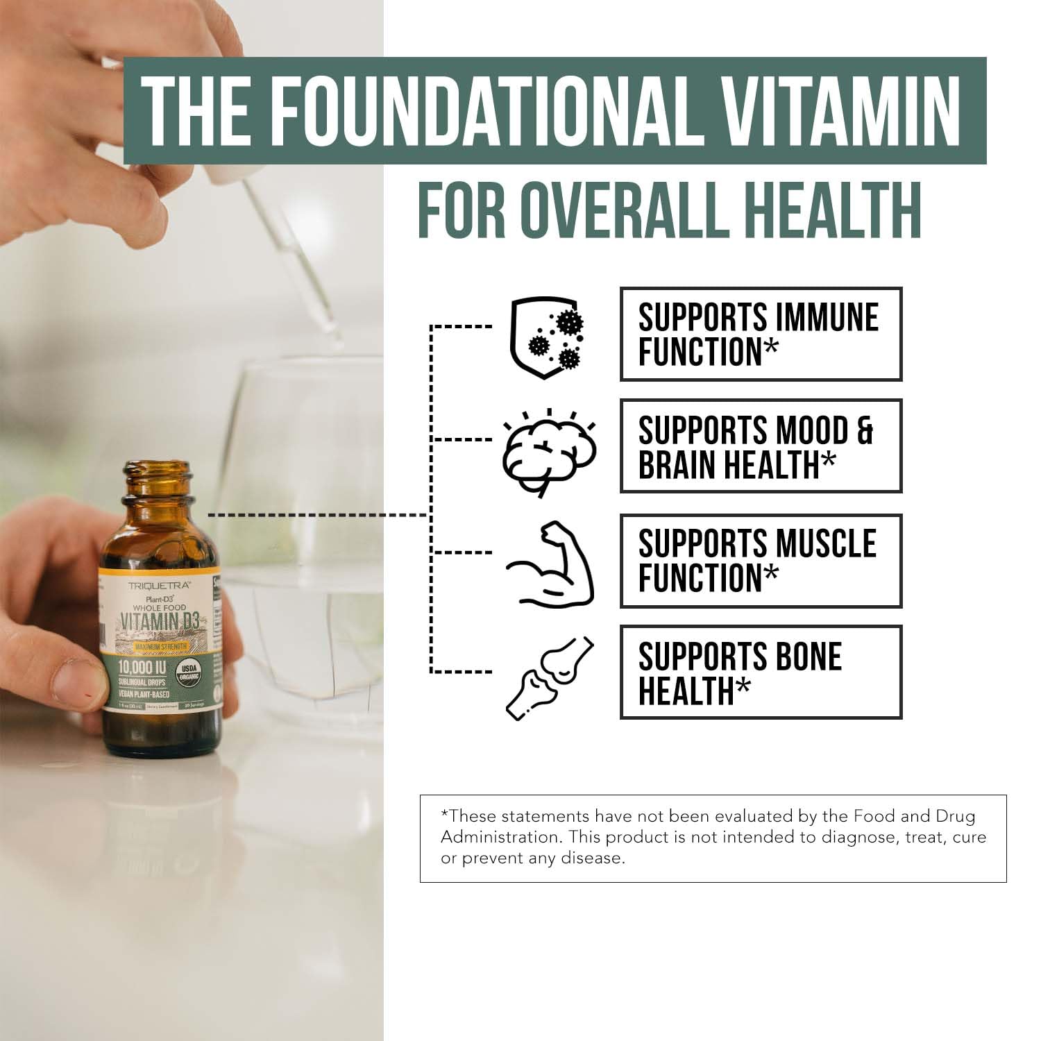 Foto 6 pulgar | Vitamina D3 Triquetra Health en Gotero Plant-d3 Orgánica 5000 Iu - Venta Internacional