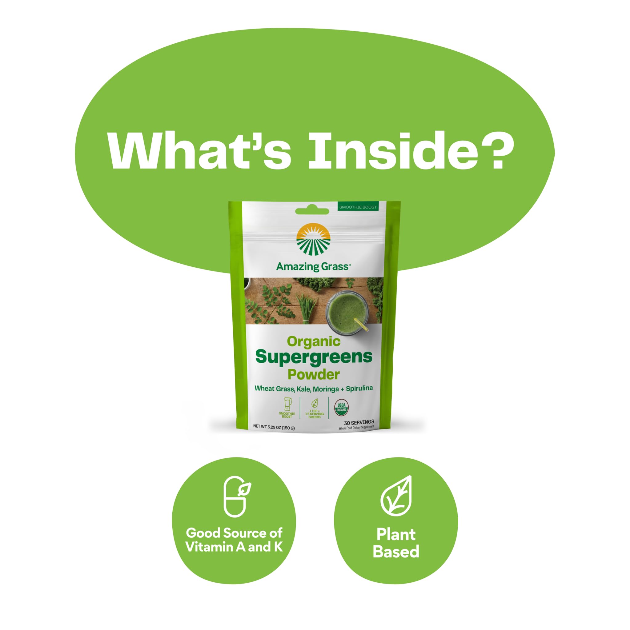 Foto 6 pulgar | Super Greens Booster Amazing Grass 30 Porciones - Venta Internacional