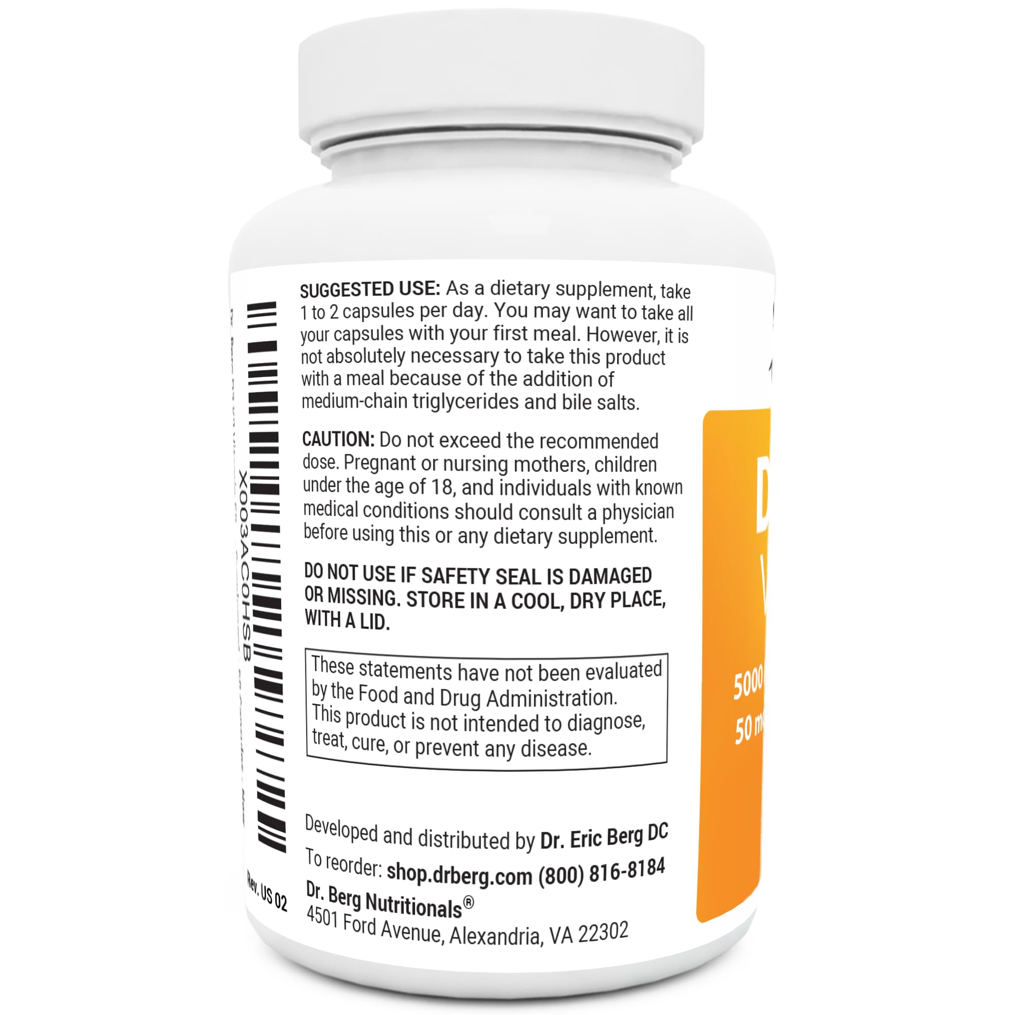 Foto 4 pulgar | Suplemento Dr. Berg De Vitamina D3 K2 de 5000 Ui con Aceite Mct 60 Cápsulas - Venta Internacional