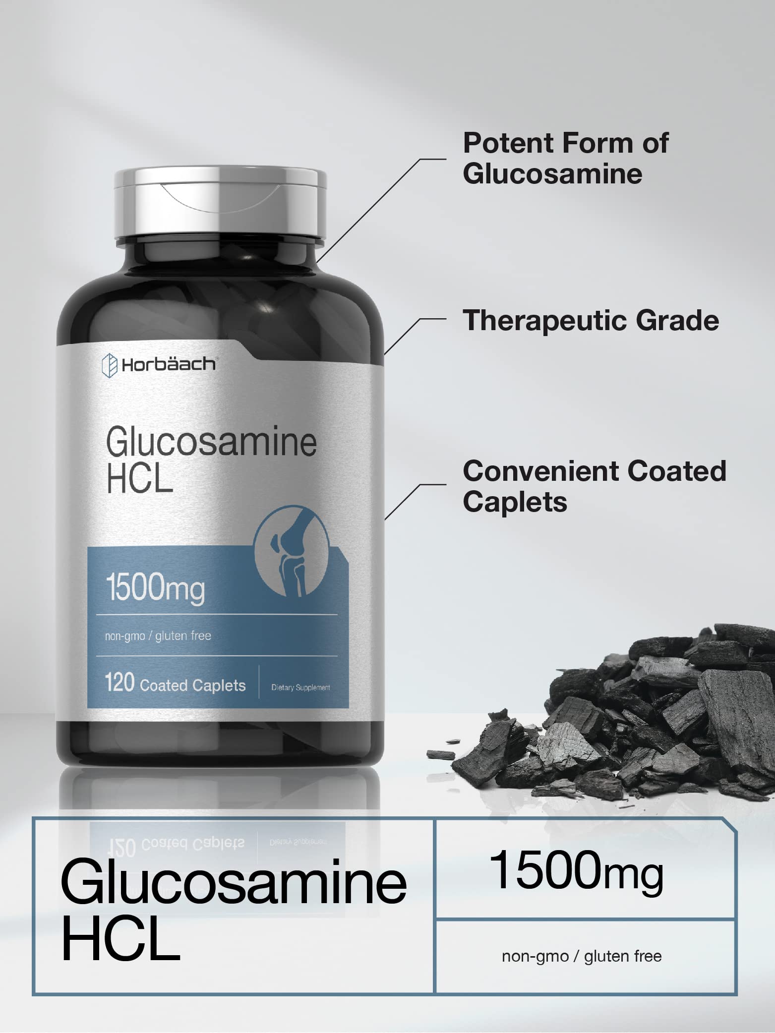 Foto 4 pulgar | Suplemento Horbäach Glucosamine Hcl 1500 mg 120 Cápsulas - Venta Internacional