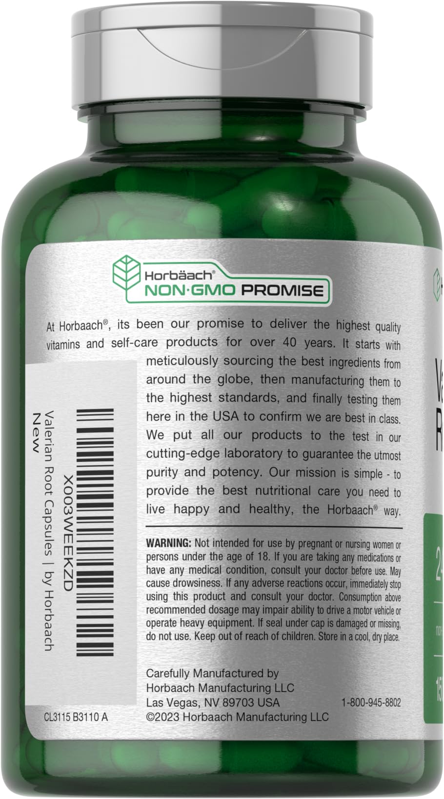 Foto 4 pulgar | Suplemento Horbaach  Extracto De Raíz de Valeriana 2400 mg 150 Cápsulas - Venta Internacional