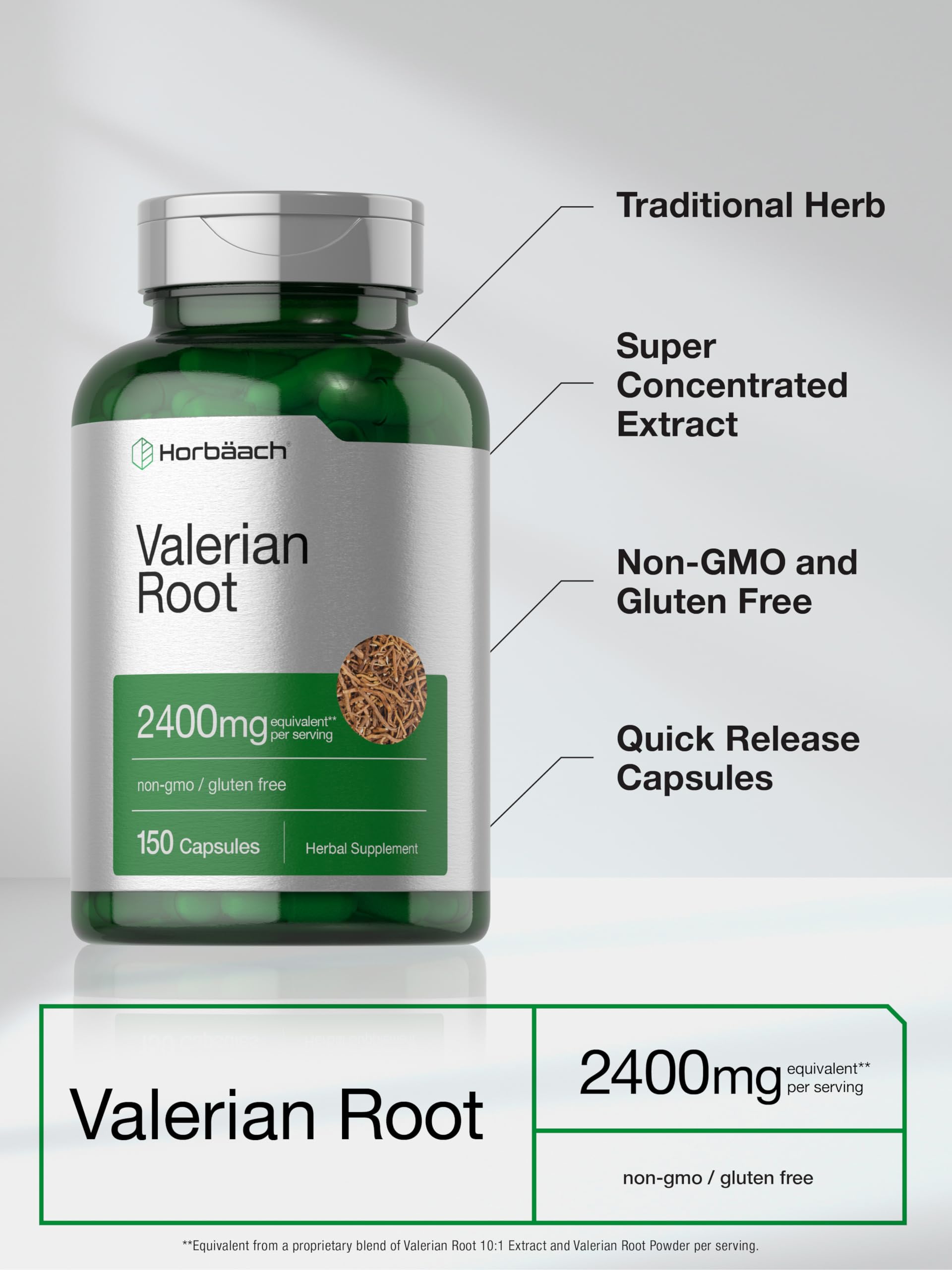 Foto 5 pulgar | Suplemento Horbaach  Extracto De Raíz de Valeriana 2400 mg 150 Cápsulas - Venta Internacional