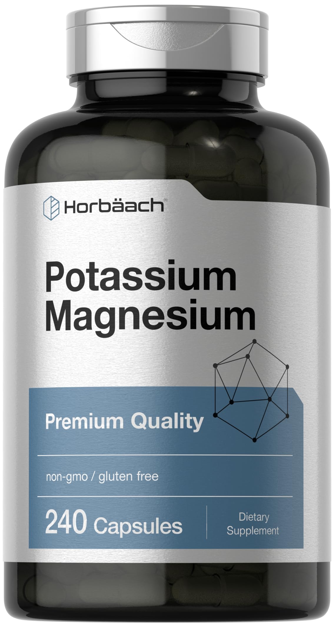 Foto 2 pulgar | Suplemento De Potasio Y Magnesio Horbaach 240 Cápsulas - Venta Internacional