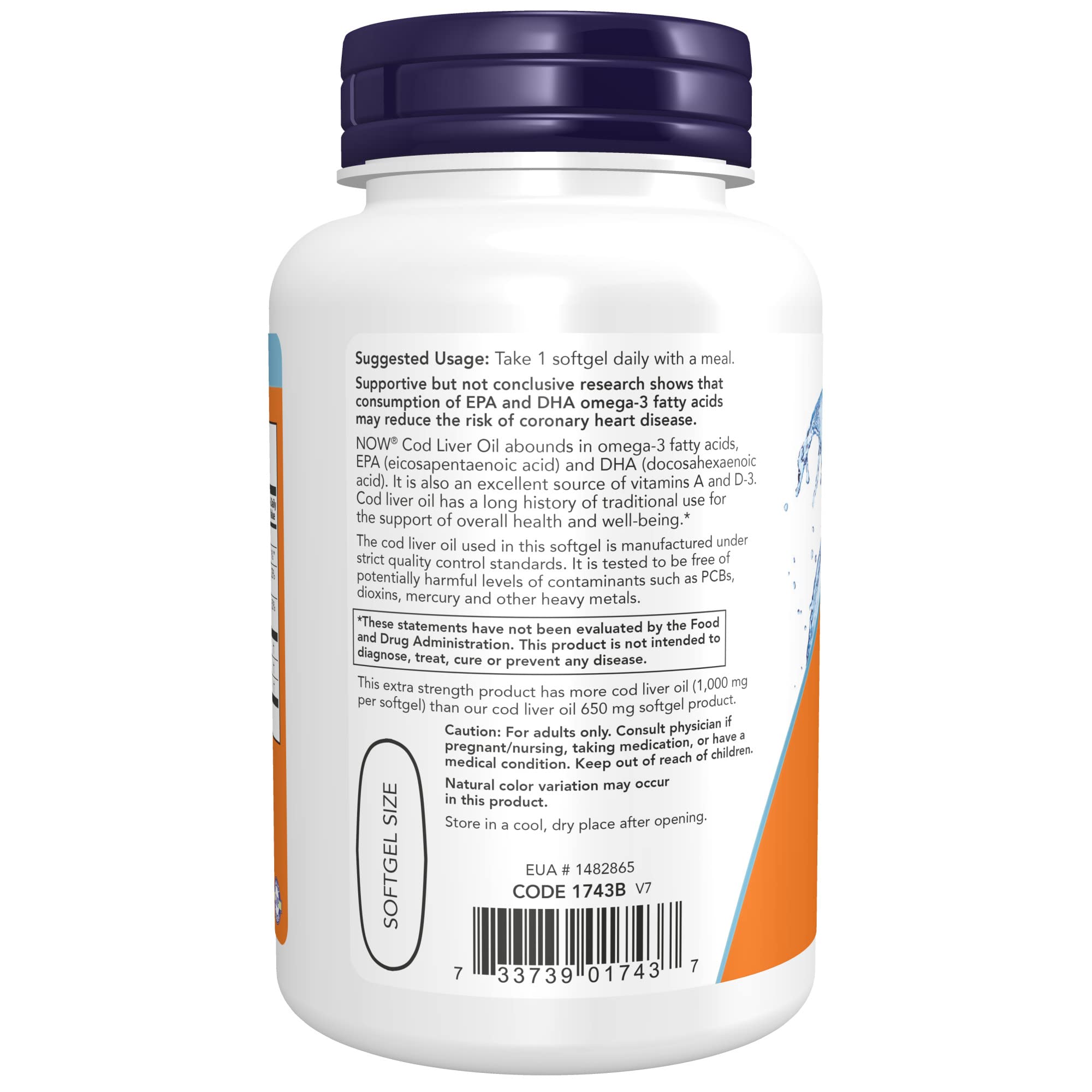 Foto 4 pulgar | Aceite de Hígado de Bacalao Supplements Now Extra Strength 1000 mg 90 Cápsulas Blandas - Venta Internacional