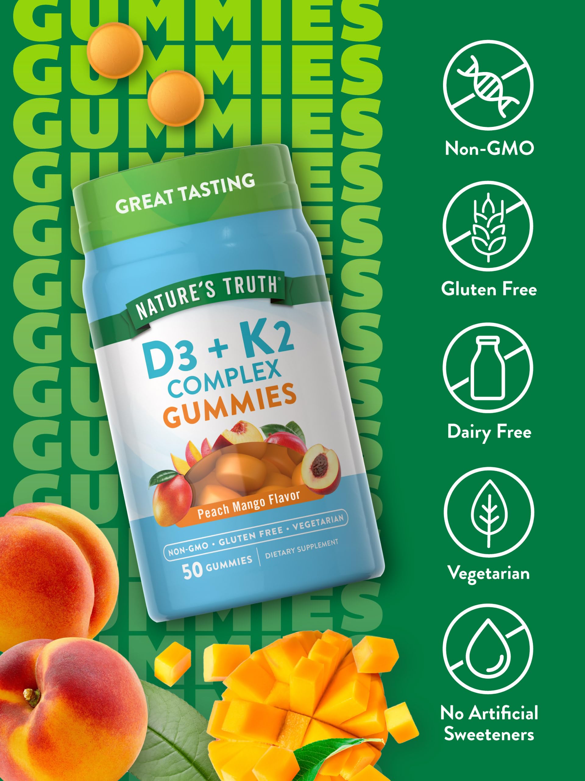 Foto 4 pulgar | Suplemento de Gomitas Nature's Truth con Vitamina K2 + D3 50 Piezas - Venta Internacional