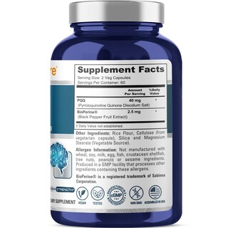 Foto 2 | Suplemento Nusapure Pqq 40 mg 120 Cápsulas Vegetarianas Sin Ogm - Venta Internacional
