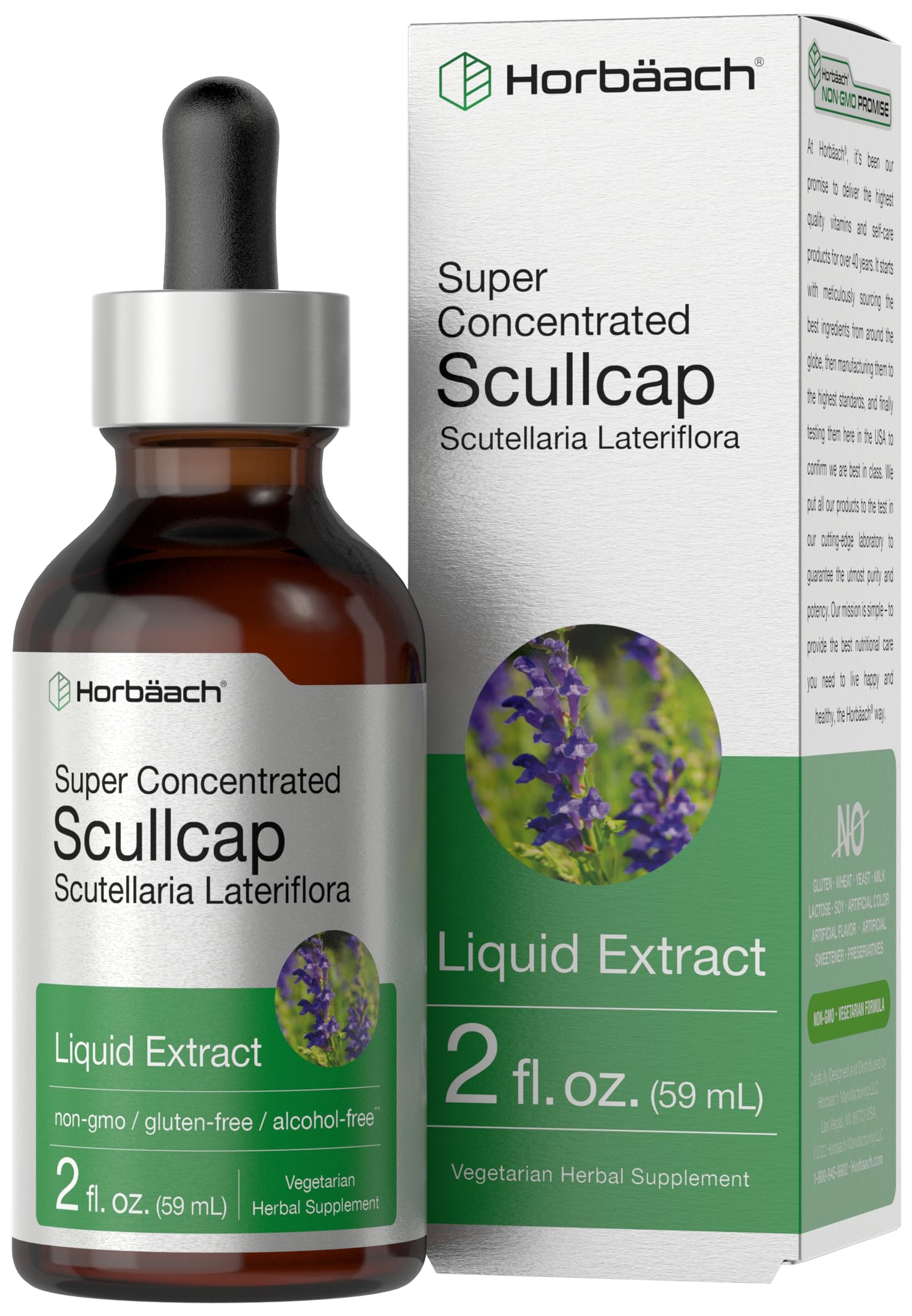 Foto 2 pulgar | Suplemento Horbäach Extracto Líquido de Hierbas Scullcap 60 ml - Venta Internacional