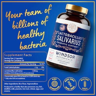Foto 2 | Probióticos Windsor Botanicals Lactobacillus Salivarius para la salud bucal e intestinal