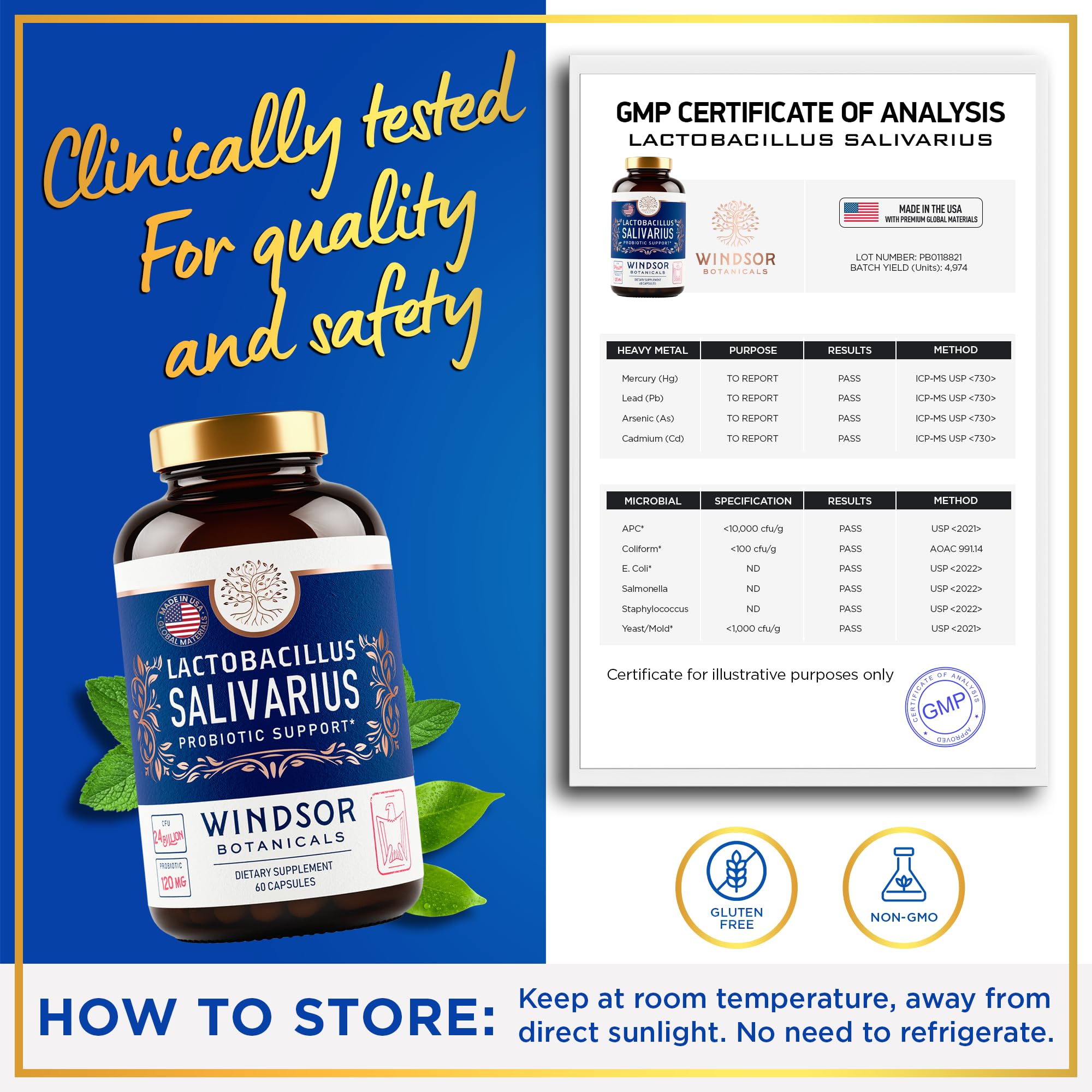 Foto 4 pulgar | Probióticos Windsor Botanicals Lactobacillus Salivarius para la salud bucal e intestinal