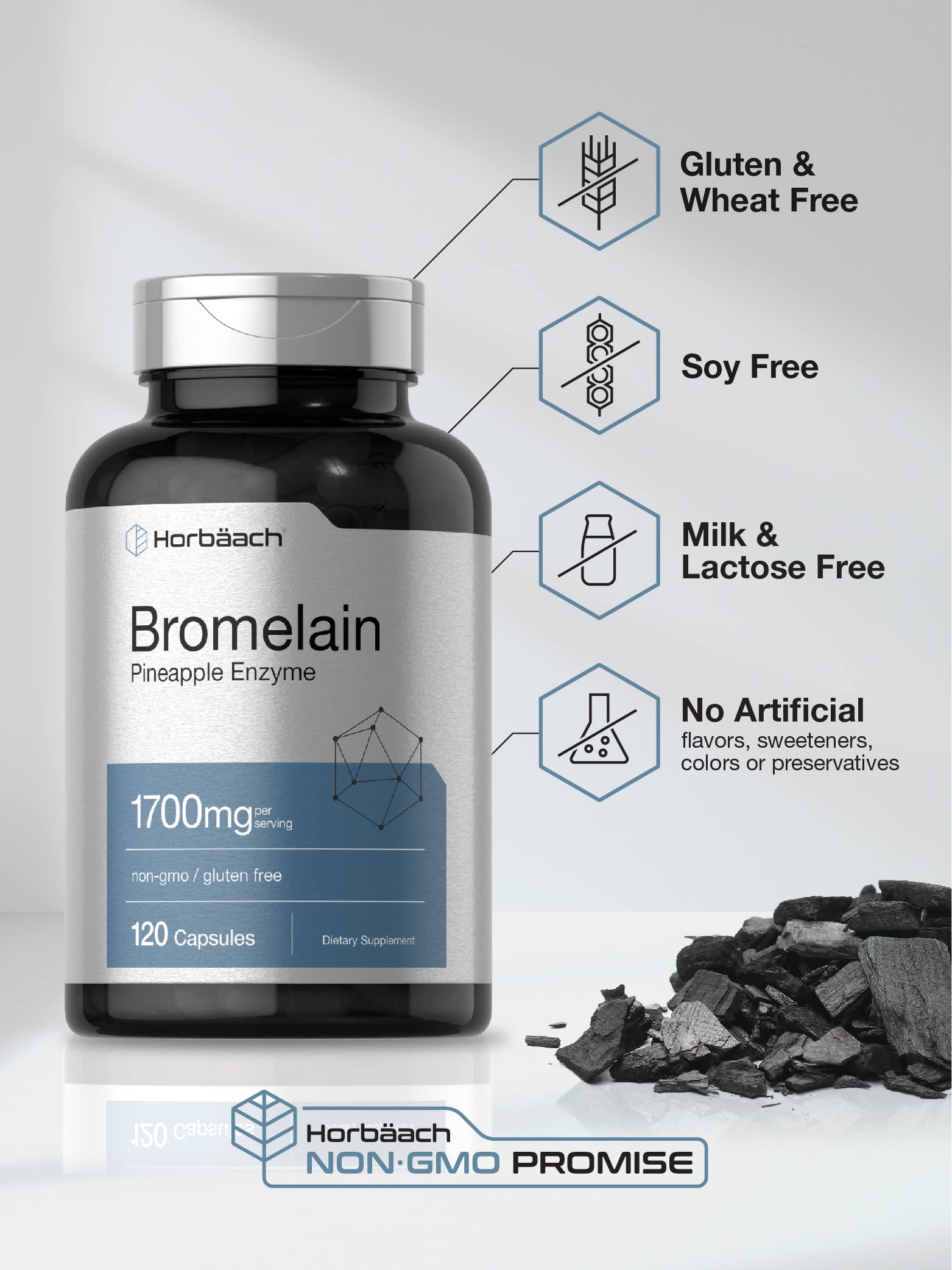 Foto 5 pulgar | Suplemento Horbäach Bromelain 1700 Mg 120 Cápsulas - Venta Internacional