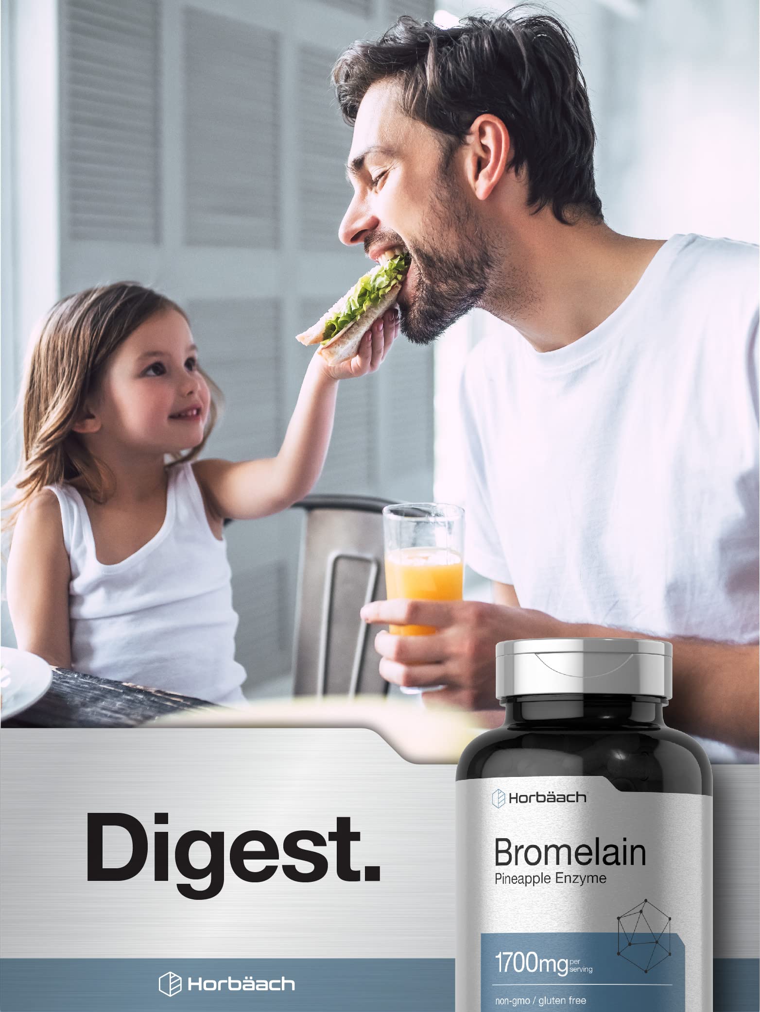 Foto 6 | Suplemento Horbäach Bromelain 1700 Mg 120 Cápsulas - Venta Internacional