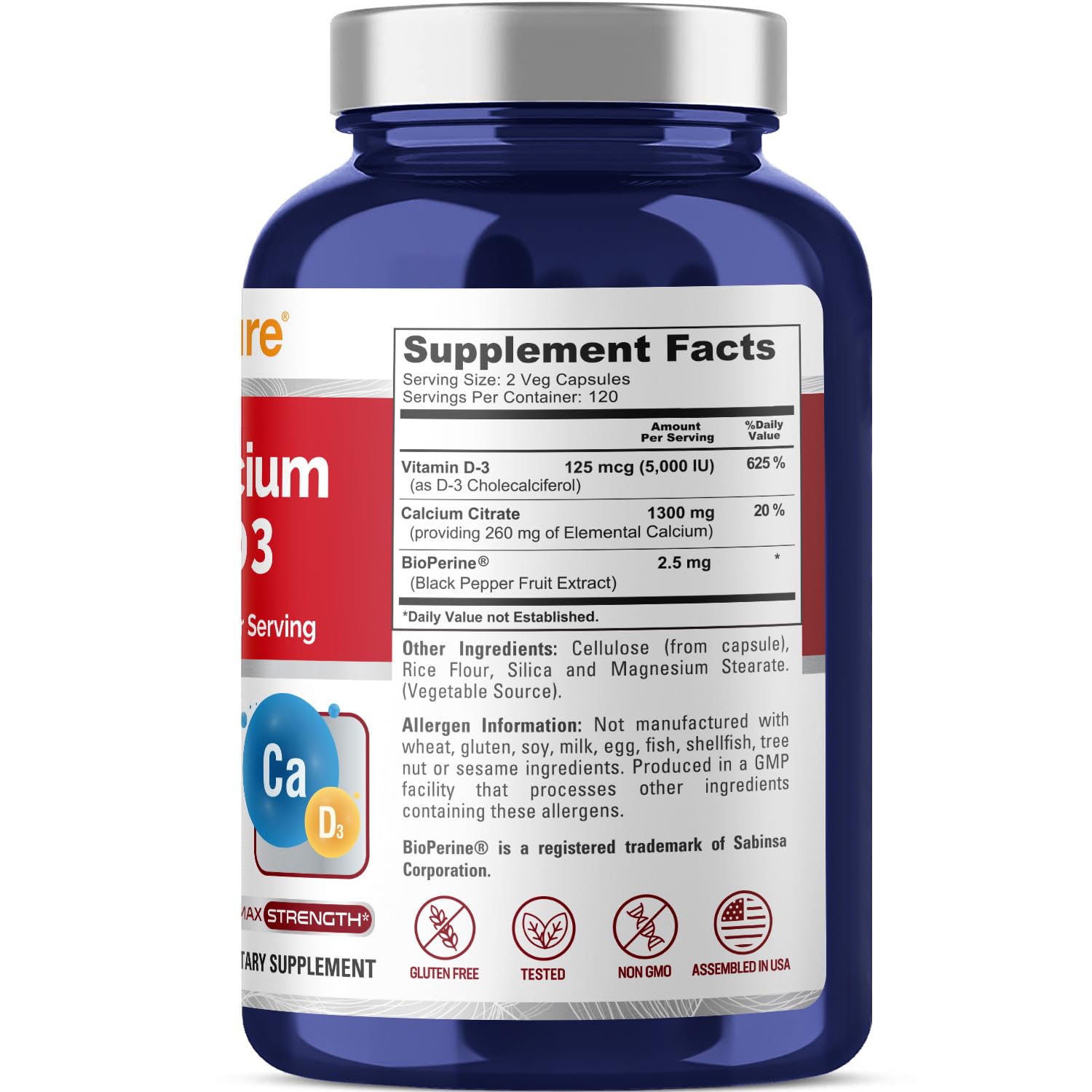 Foto 4 pulgar | Suplemento Nusapure Super Calcium + Vitamina D3 240 Cápsulas - Venta Internacional
