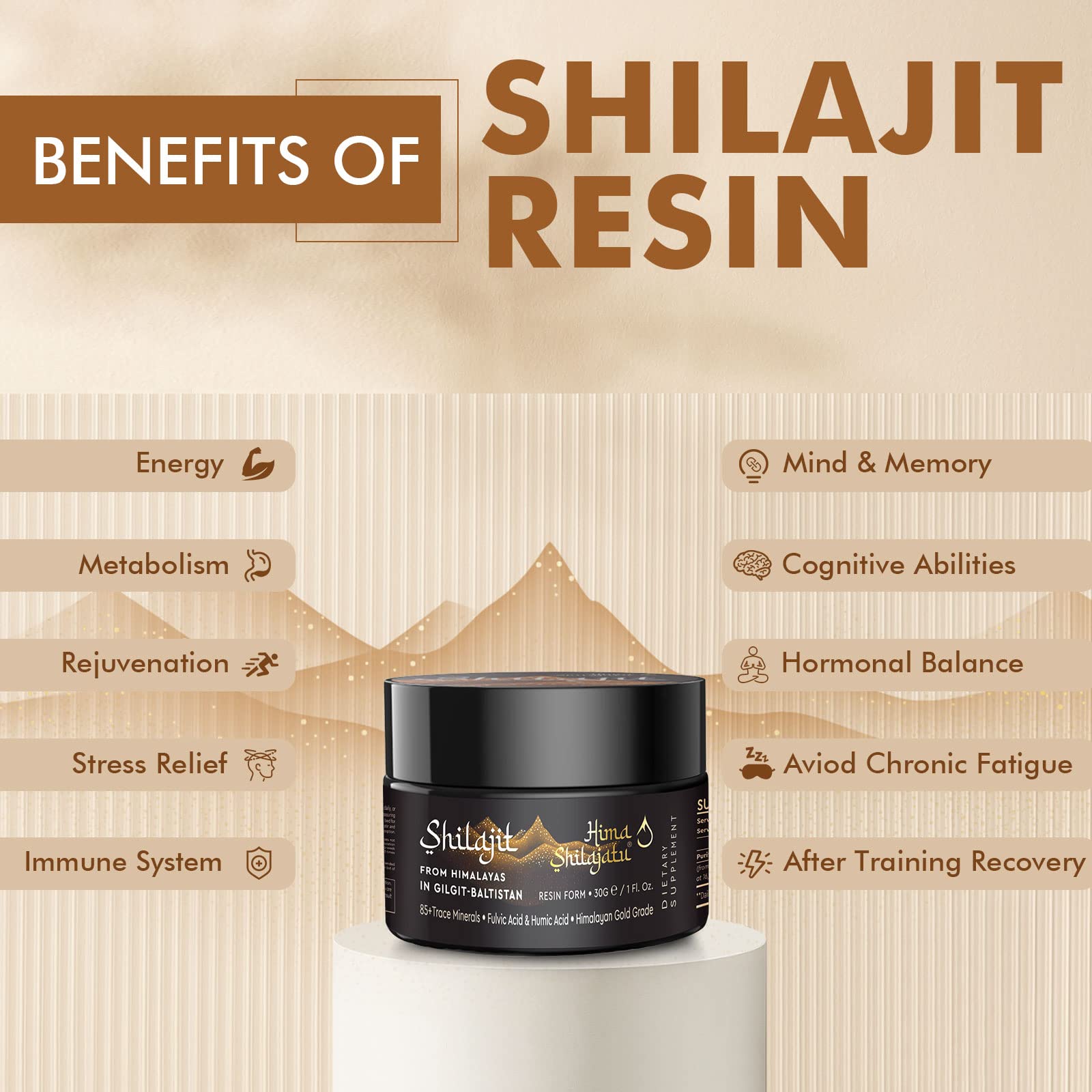 Foto 4 pulgar | Suplemento de Resina Hima Shilajatu Shilajit Grado Dorado 30 G X 3 - Venta Internacional