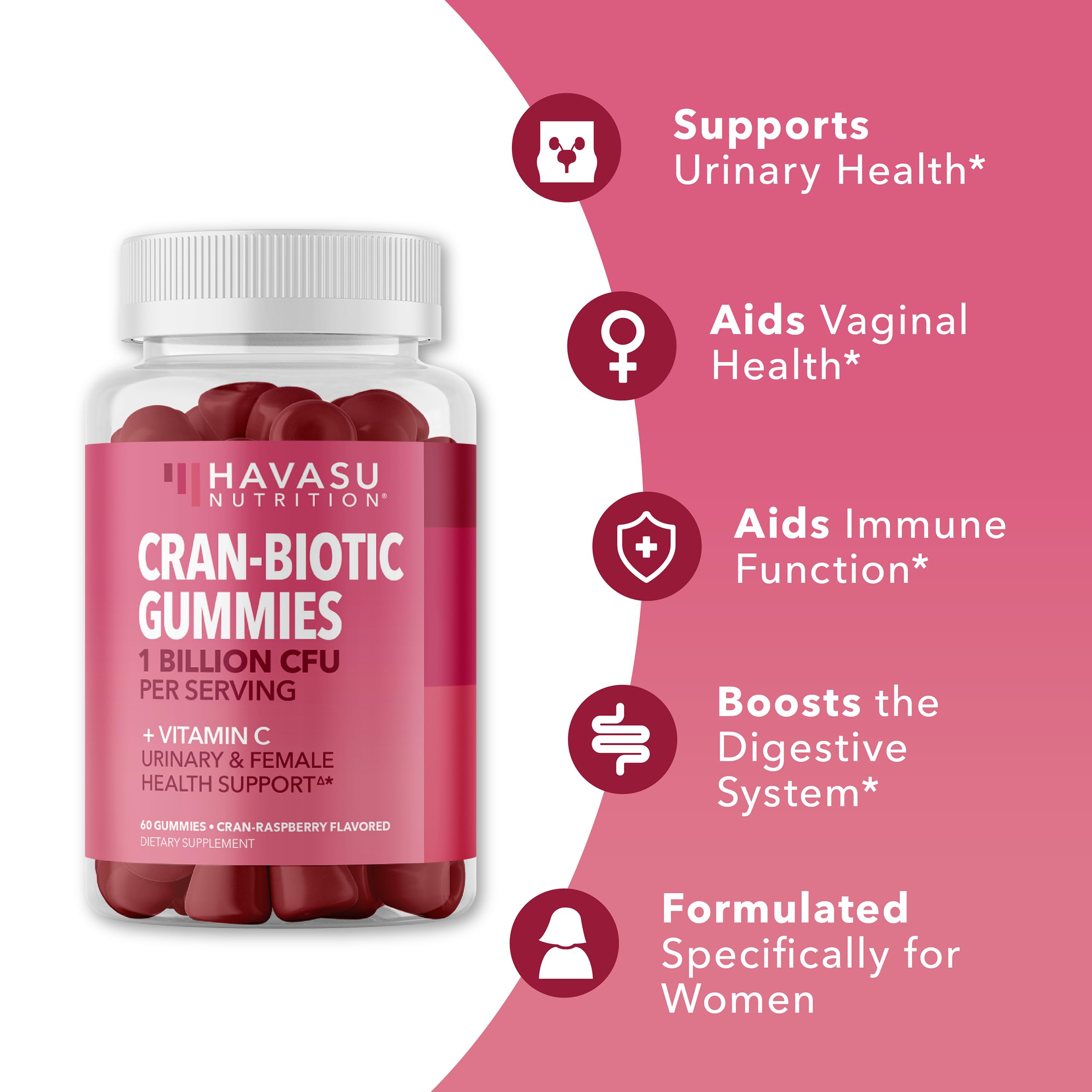 Foto 5 pulgar | Gomitas Cran Biotic Havasu Nutrition para Mujeres - Apoyo al Tracto Urinario y Digestivo