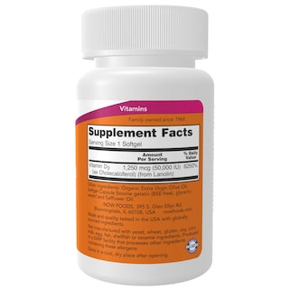 Foto 2 | Vitaminas D-3 Now 50 000 Ui 50 Cápsulas Blandas - Venta Internacional