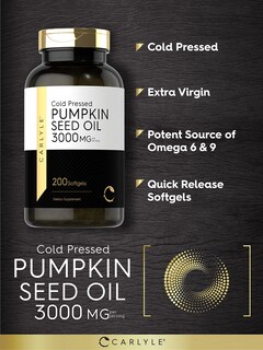 Foto 3 | Suplemento de Aceite de Semilla de Calabaza Carlyle 3000 mg 200 Cápsulas Blandas - Venta Internacional