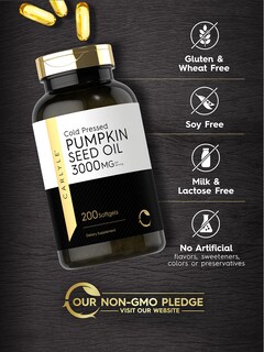 Foto 4 | Suplemento de Aceite de Semilla de Calabaza Carlyle 3000 mg 200 Cápsulas Blandas - Venta Internacional