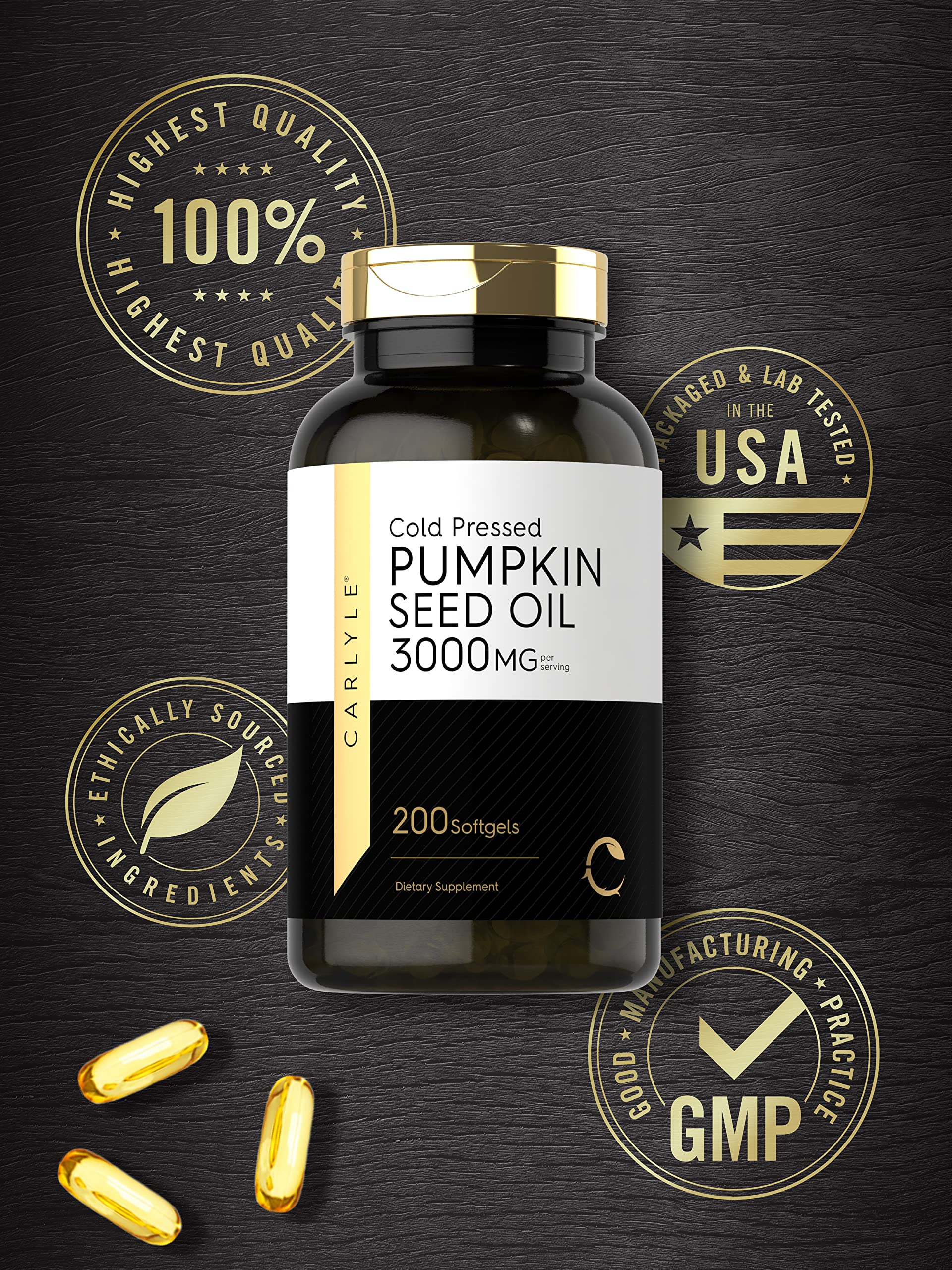 Foto 5 | Suplemento de Aceite de Semilla de Calabaza Carlyle 3000 mg 200 Cápsulas Blandas - Venta Internacional