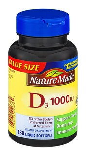Foto 1 | Vitamina D3 Nature Made 1000 Ui 180 Cápsulas Blandas - Venta Internacional
