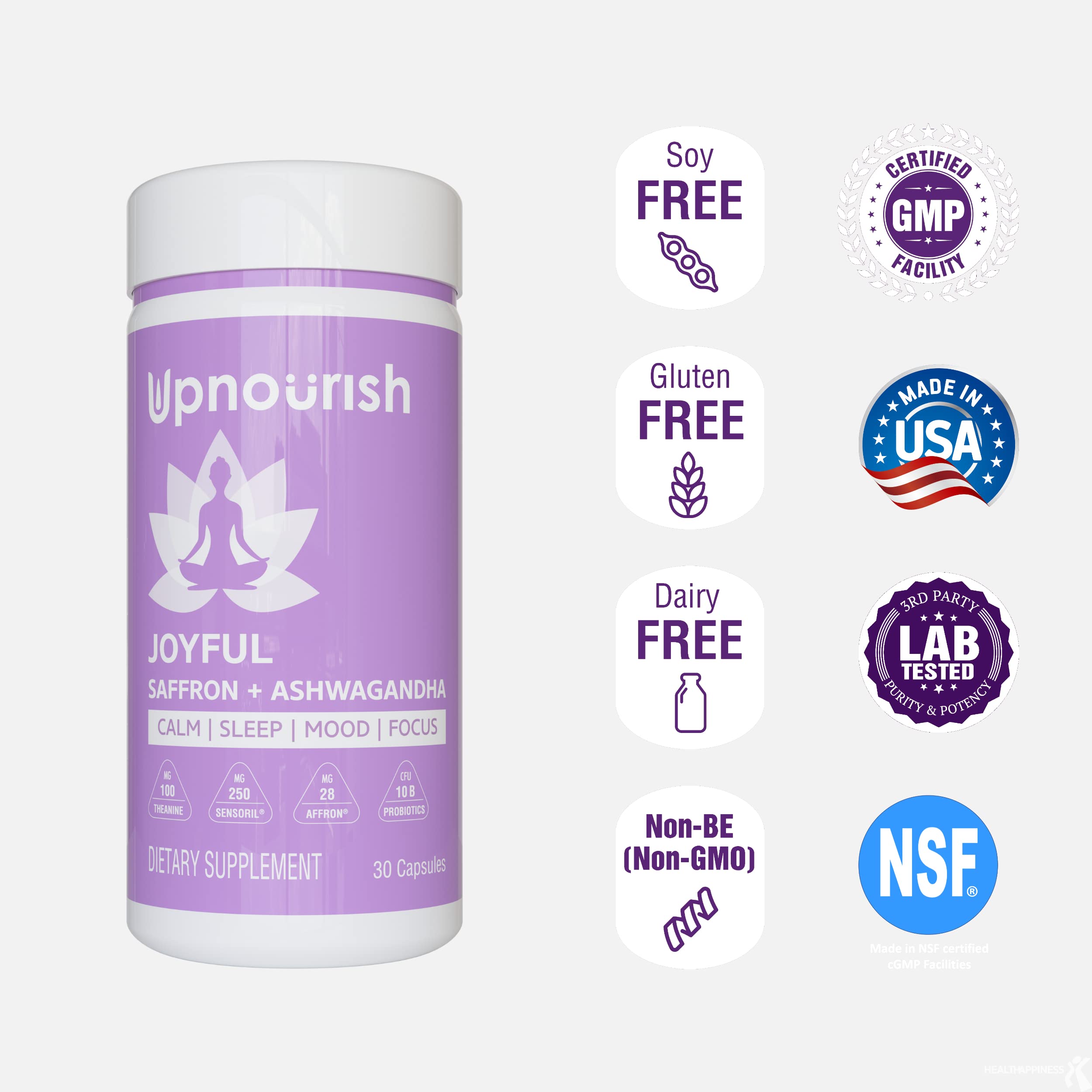 Foto 7 | Suplementos Upnourish Joyful Saffron y Ashwagandha - Venta Internacional
