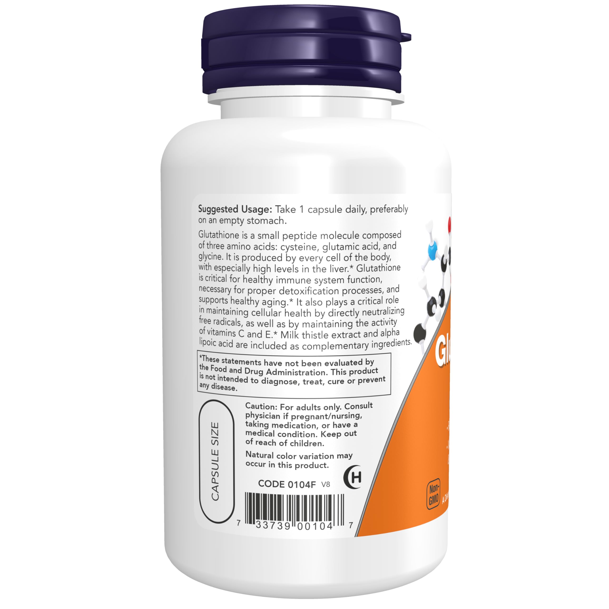Foto 3 | Suplemento Now Glutatión 500 mg de 60 Cápsulas-Venta Internacional