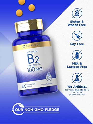 Foto 5 pulgar | Suplemento Carlyle de Vitamina B2 100 Mg 180 Comprimidos - Venta Internacional.