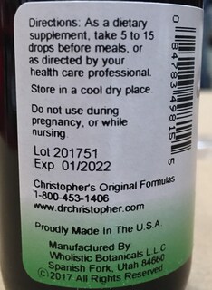 Foto 2 | Suplemento Christopher's Original Formulas Lung & Bronchial 59 ml-Venta Internacional