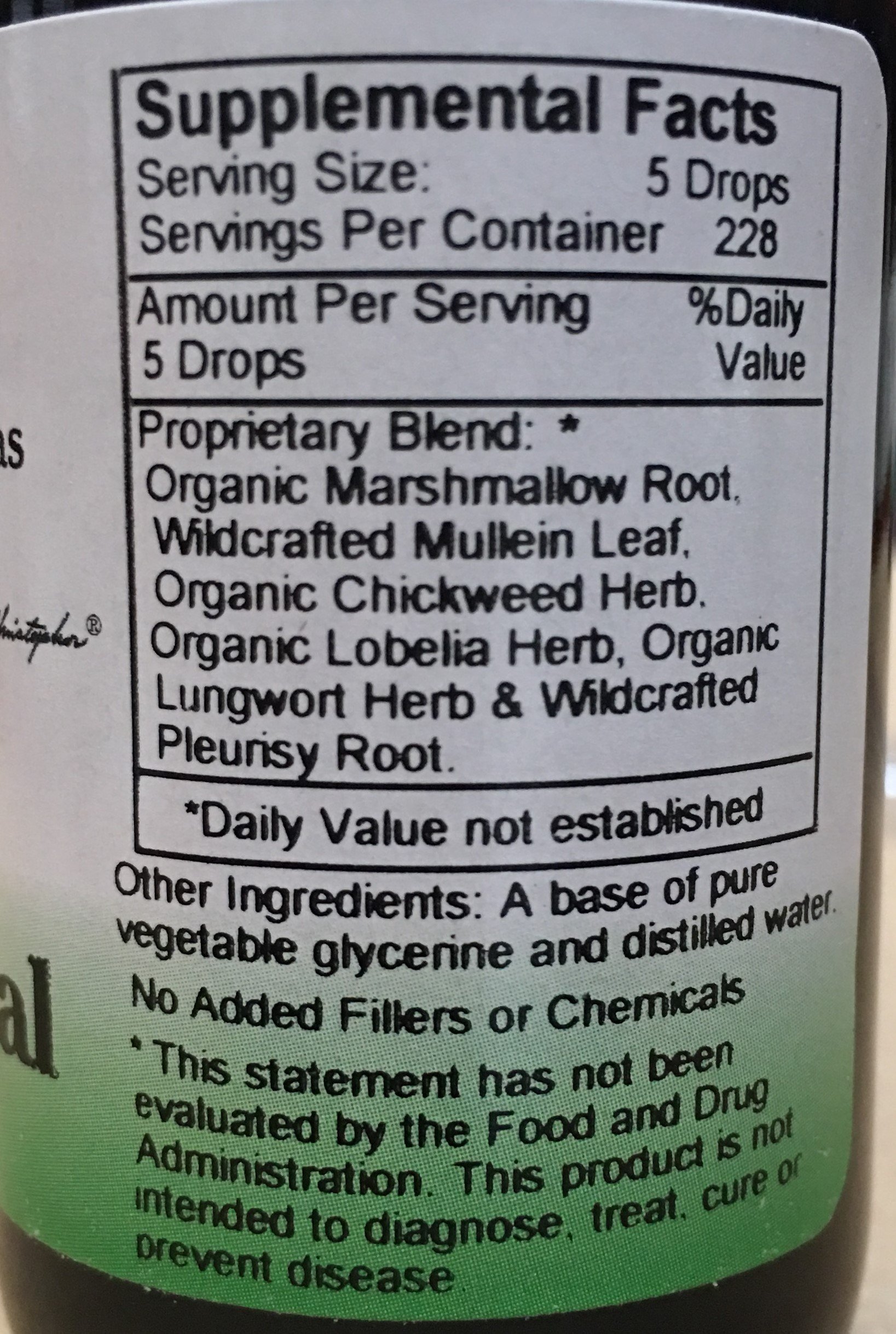Foto 3 | Suplemento Christopher's Original Formulas Lung & Bronchial 59 ml-Venta Internacional