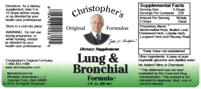 Foto 4 | Suplemento Christopher's Original Formulas Lung & Bronchial 59 ml-Venta Internacional