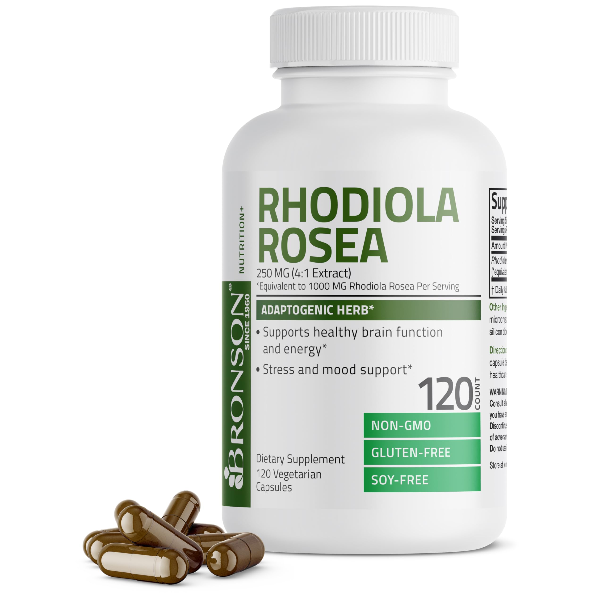 Foto 2 pulgar | Suplemento Bronson Rhodiola Rosea 120 Cápsulas - Venta Internacional